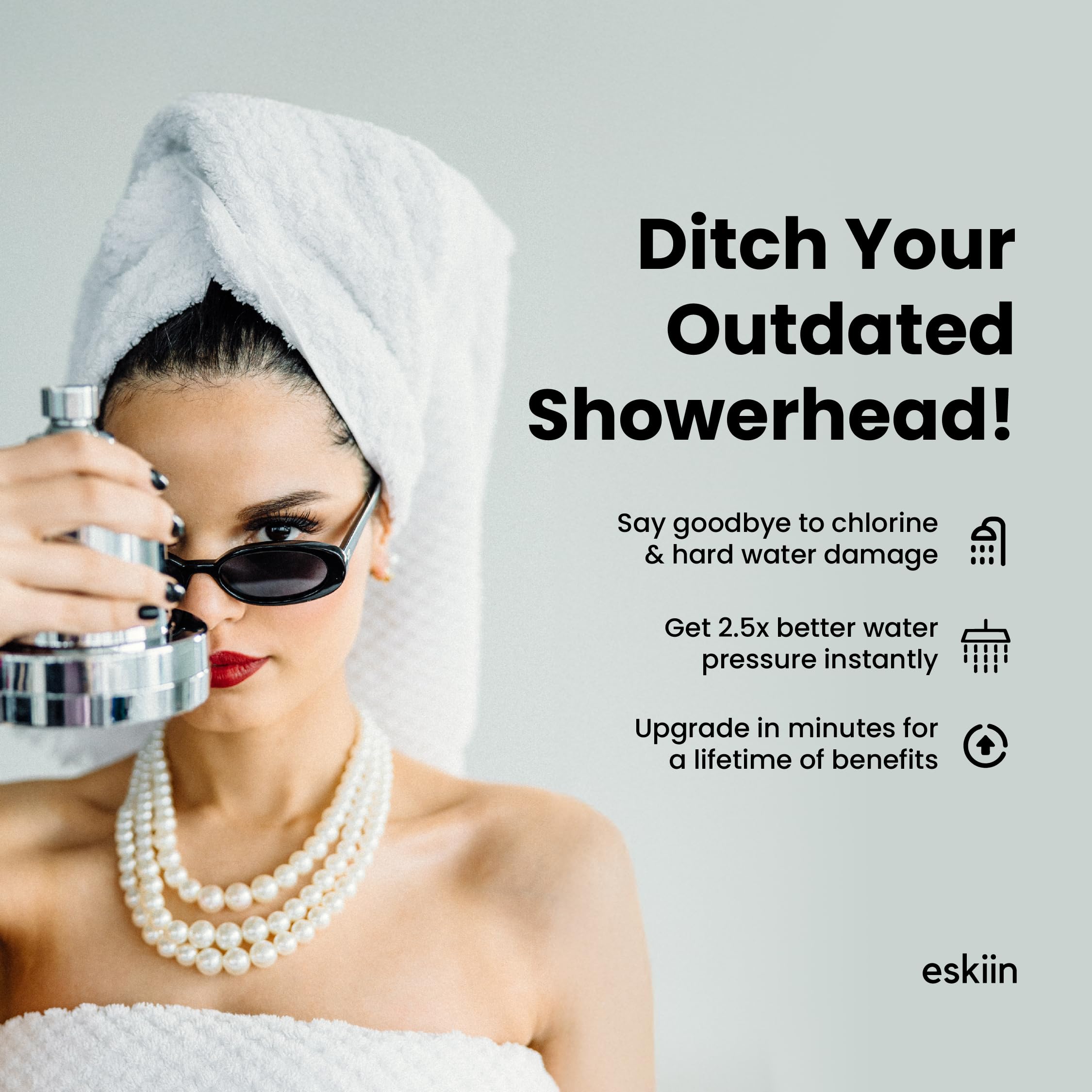 ESKIIN Filtered Shower Head - High Pressure Water Softener