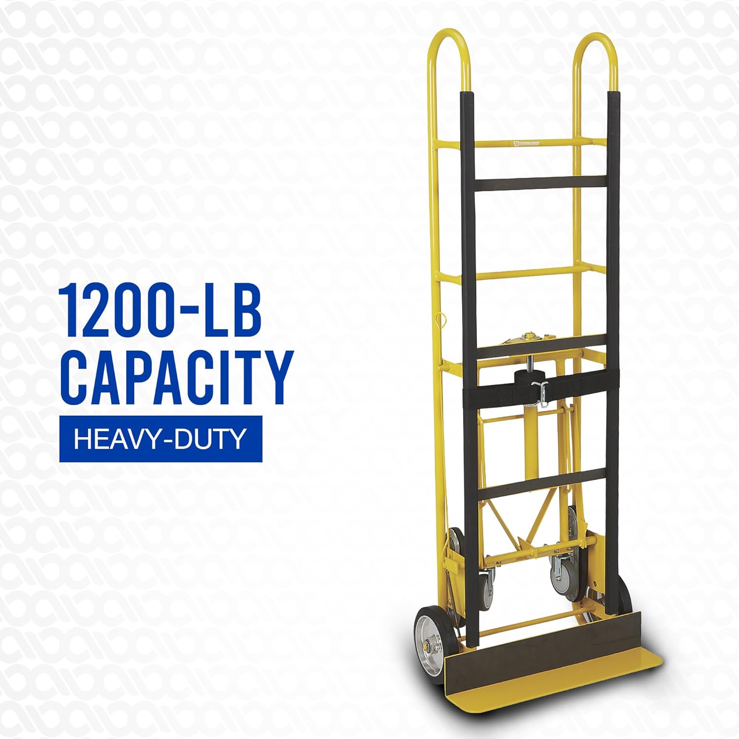 Strongway Industrial Hand Truck – 1200 lb Capacity Heavy-Duty Appliance Dolly, Convertible 2/4-Wheel Design, 8