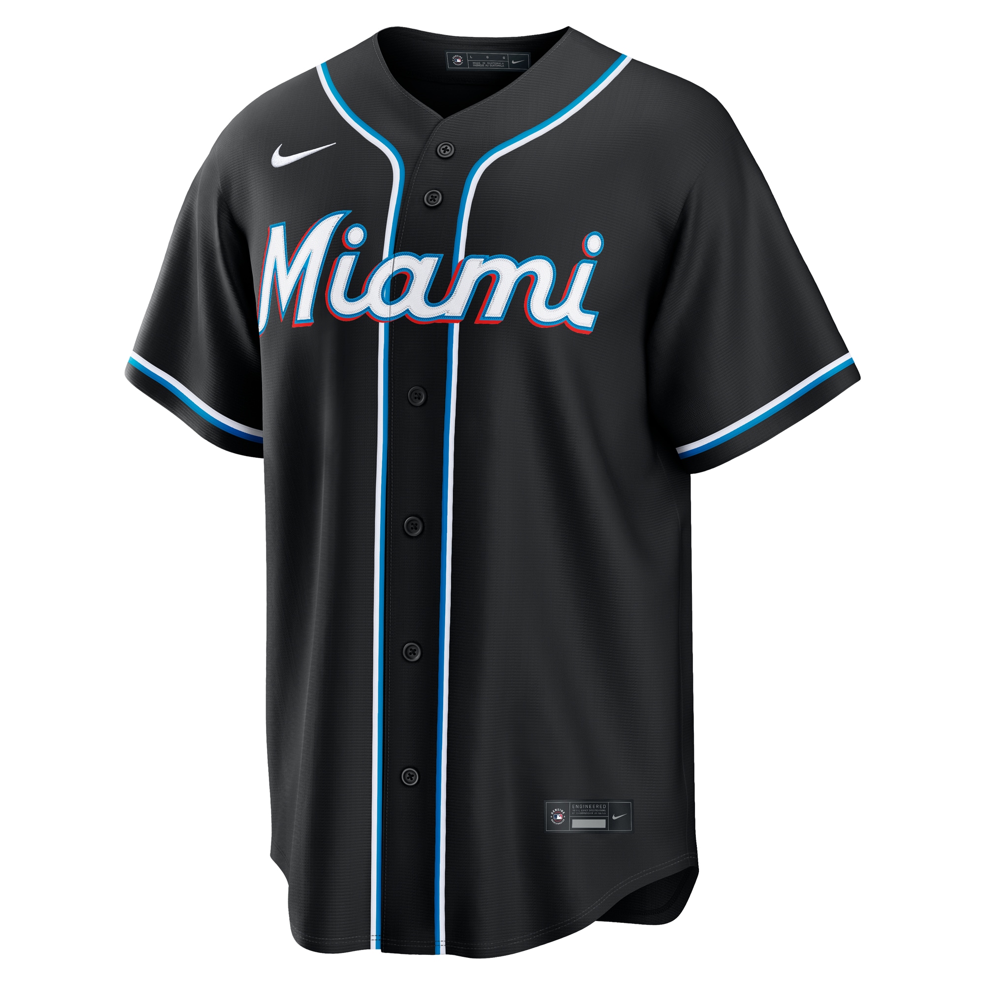 Miami Marlins Nike Fashion Replica Black Out Jersey
