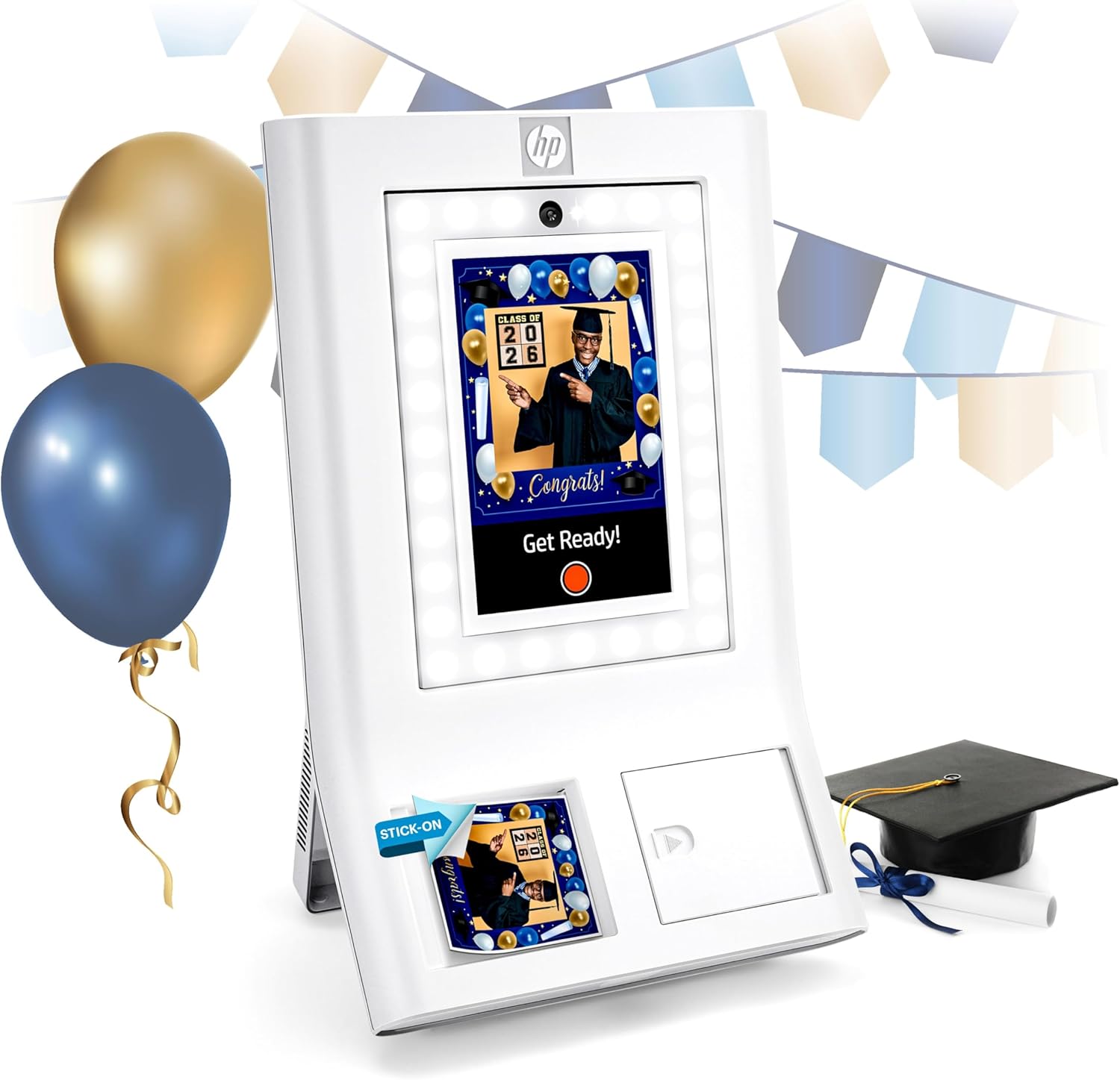 HP Sprocket Photo Booth Machine Instant Color Photo Printer - 10.1