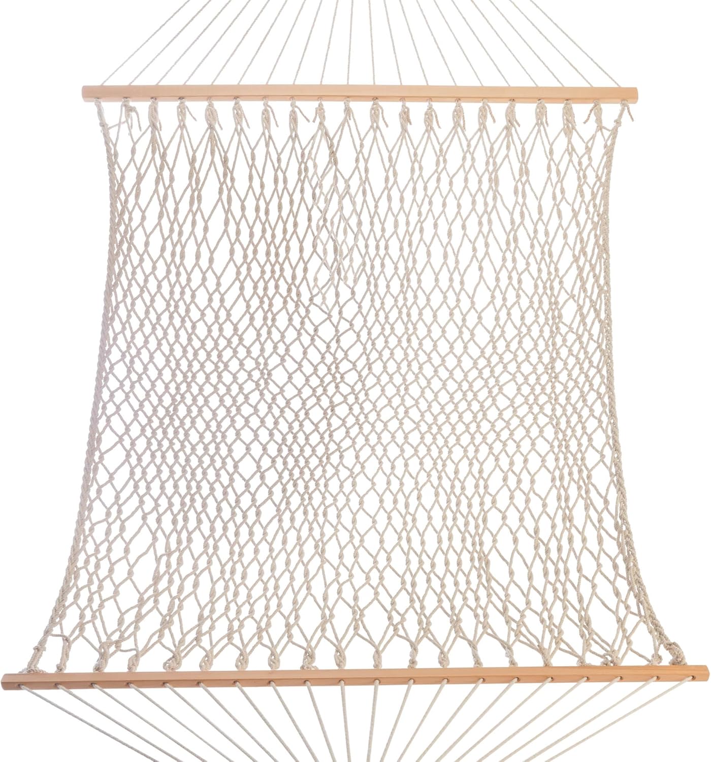 Castaway Living 13 ft. Double Traditional Hand Woven Cotton Rope Hammock – 2-Person, 450 lb Capacity, Free Extension Chains & Tree Hooks, Designed in The USA