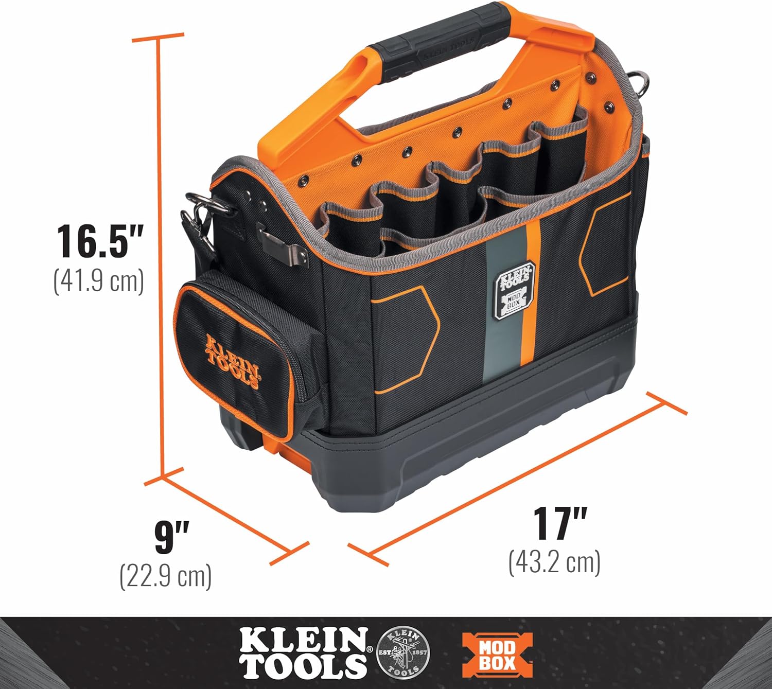 Klein Tools 62202MB MODbox Tool Tote, Part of the MODbox Mobile Workstation, 33 Pockets, Ample Tool Storage, Zipper Pocket for Small Items