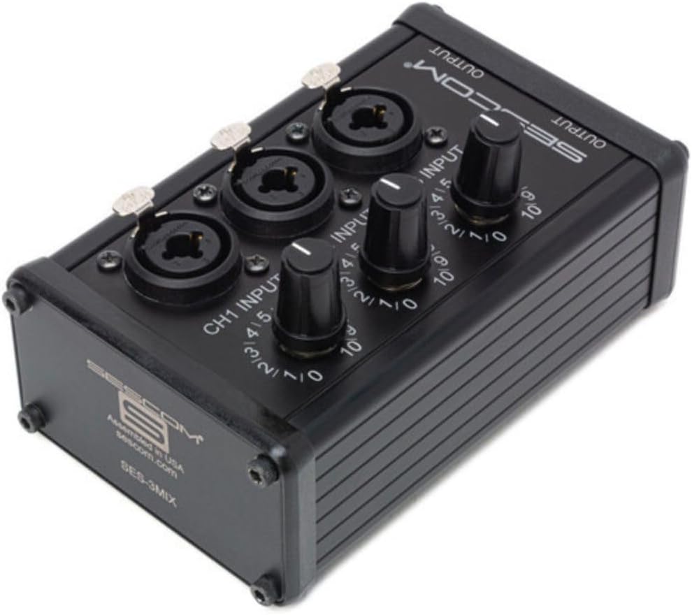 Sescom SES-3MIX 3-Input / 1-Output Passive XLR Mixer
