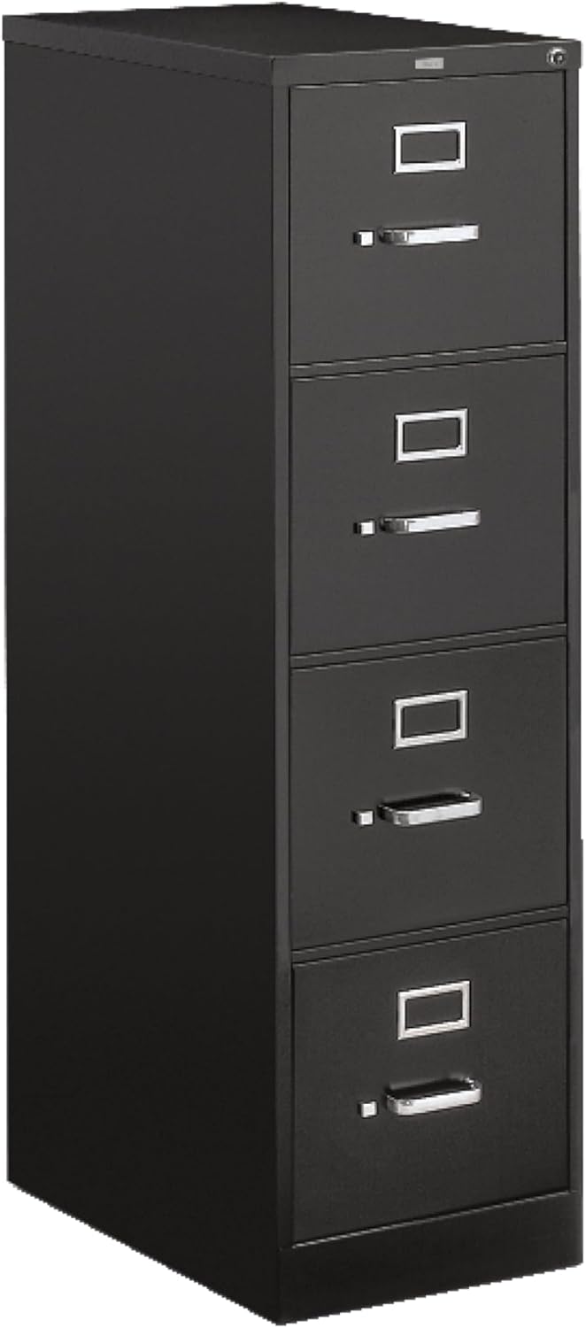 HON 4 Drawer Vertical File Cabinet with Lock, Metal Filing Cabinets with 4-Drawers for Hanging Files and Letter Files, 25
