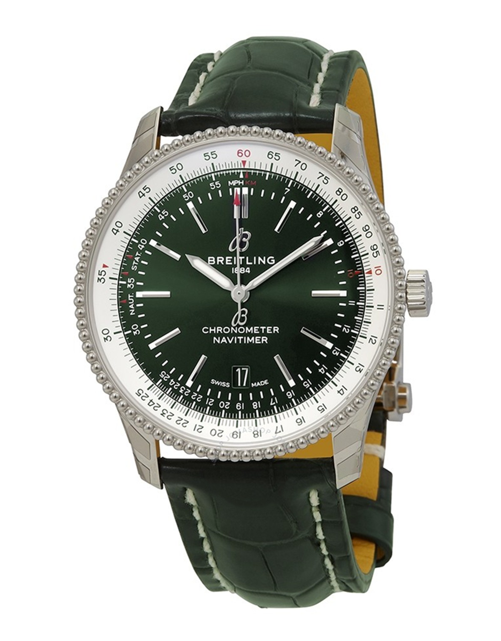 Navitimer Green Dial Stick Markers A173261A1L1P2
