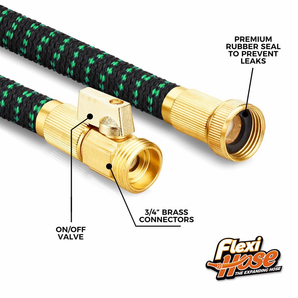 FLEXI HOSE Expandable Garden Hose 75FT with 8 Function Nozzle