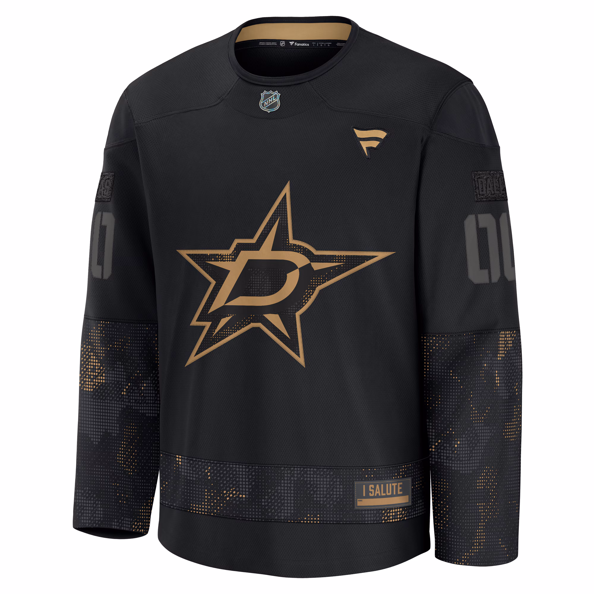 Dallas Stars Fanatics 2024 Military Appreciation Custom Practice Jersey - Black