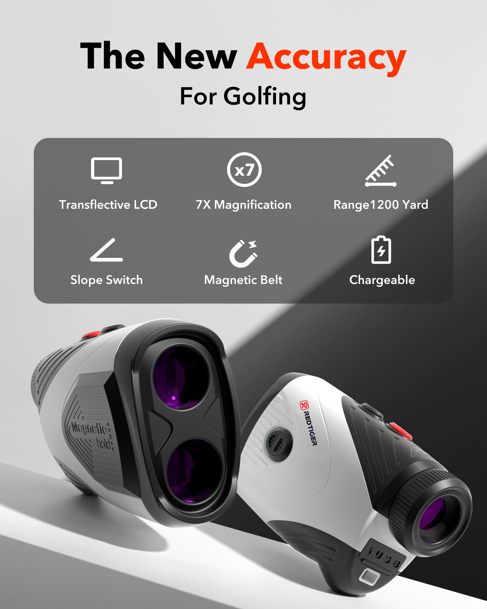 REDTIGER GolfVue Series 1 Rangefinder - 1200 Yards, Slope Switch