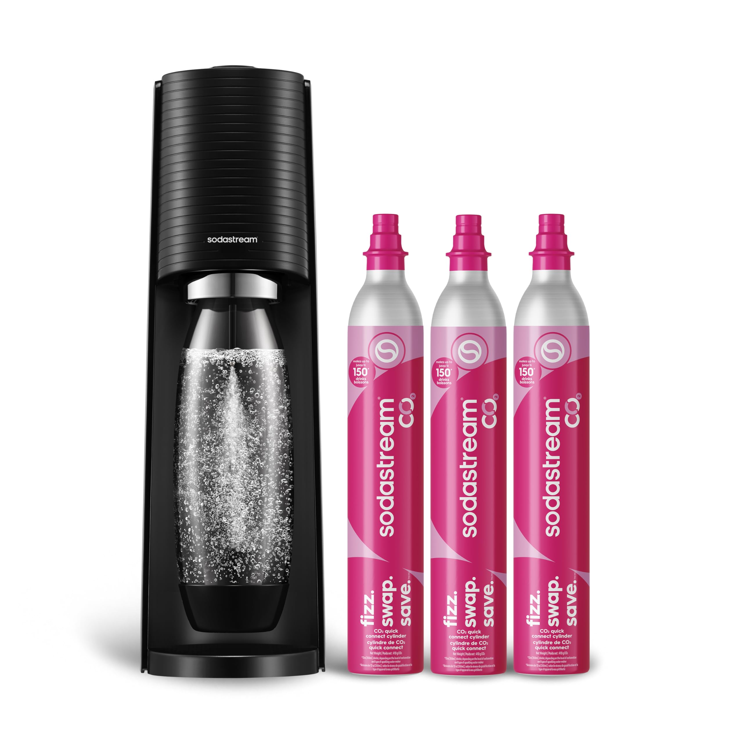 SODASTREAM Terra Sparkling Water Maker Bundle - Black Edition