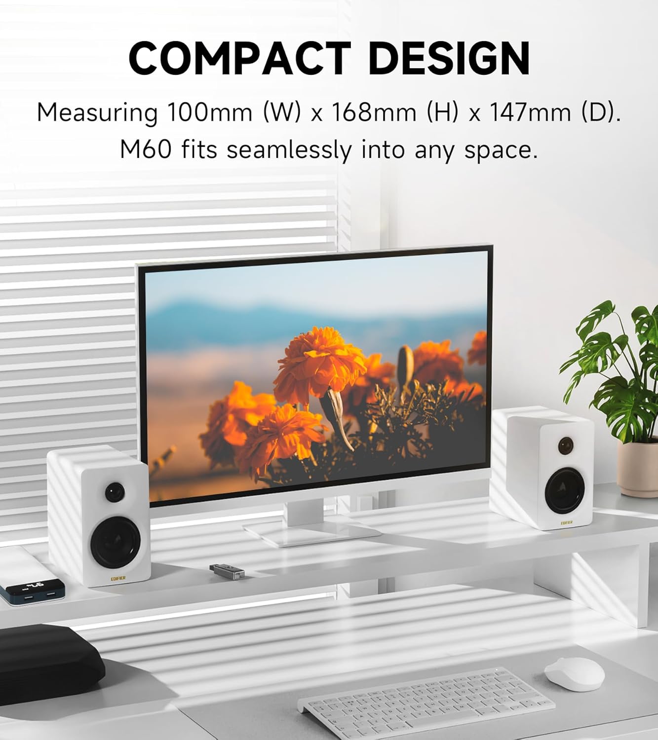 Edifier M60 Multimedia Speaker Bluetooth 5.3, 66W RMS, Hi-Res Audio & Hi-Res Wireless Audio, LDAC,3