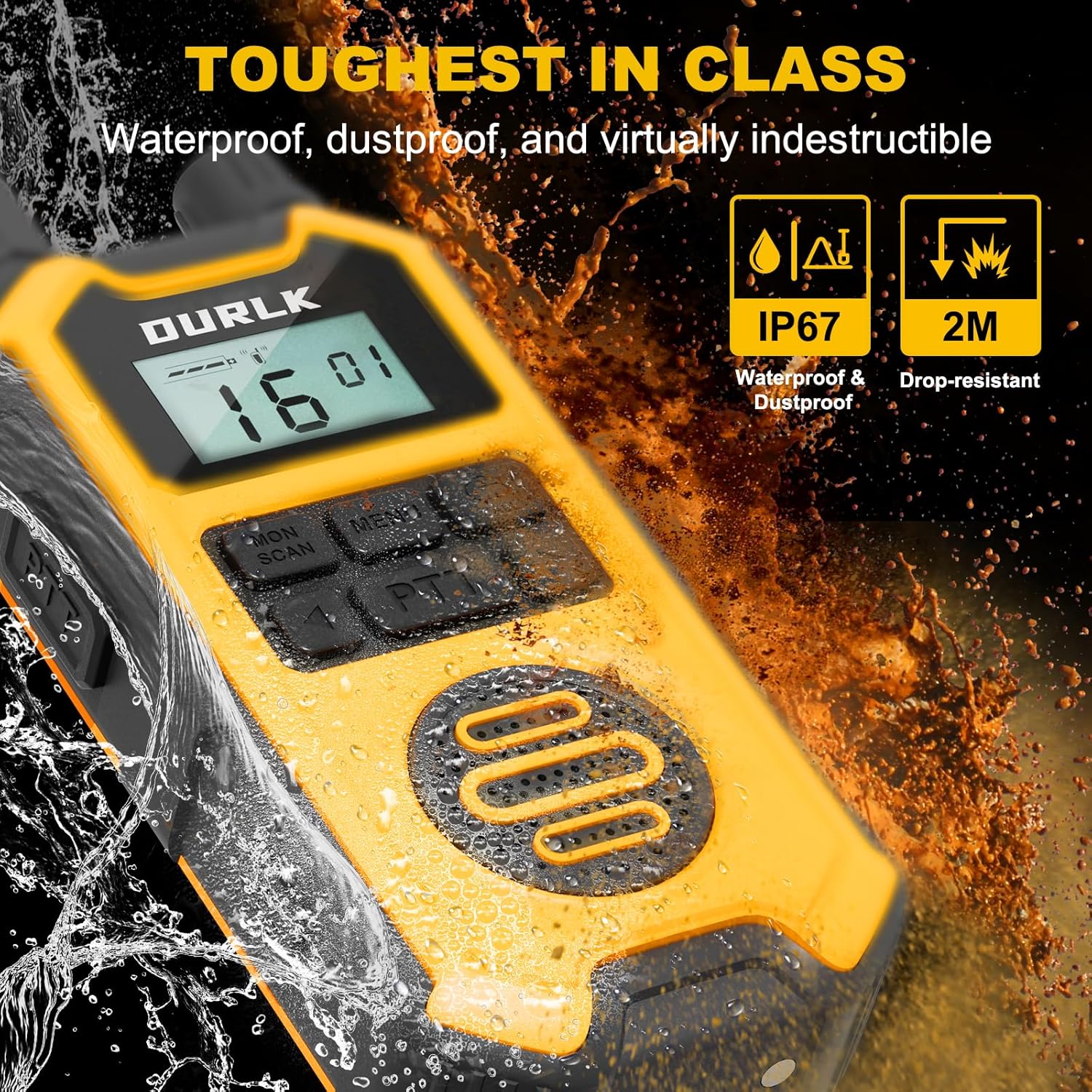 Walkie Talkies for Adults Long Range - Waterproof 4 Pack Rechargeable Heavy Duty FRS Two Way Radio with NOAA Weather Alert, 2500mAh, 22 Channels 121 CTCSS, Dual PTT & Dual Charging (Type-C/Dock)