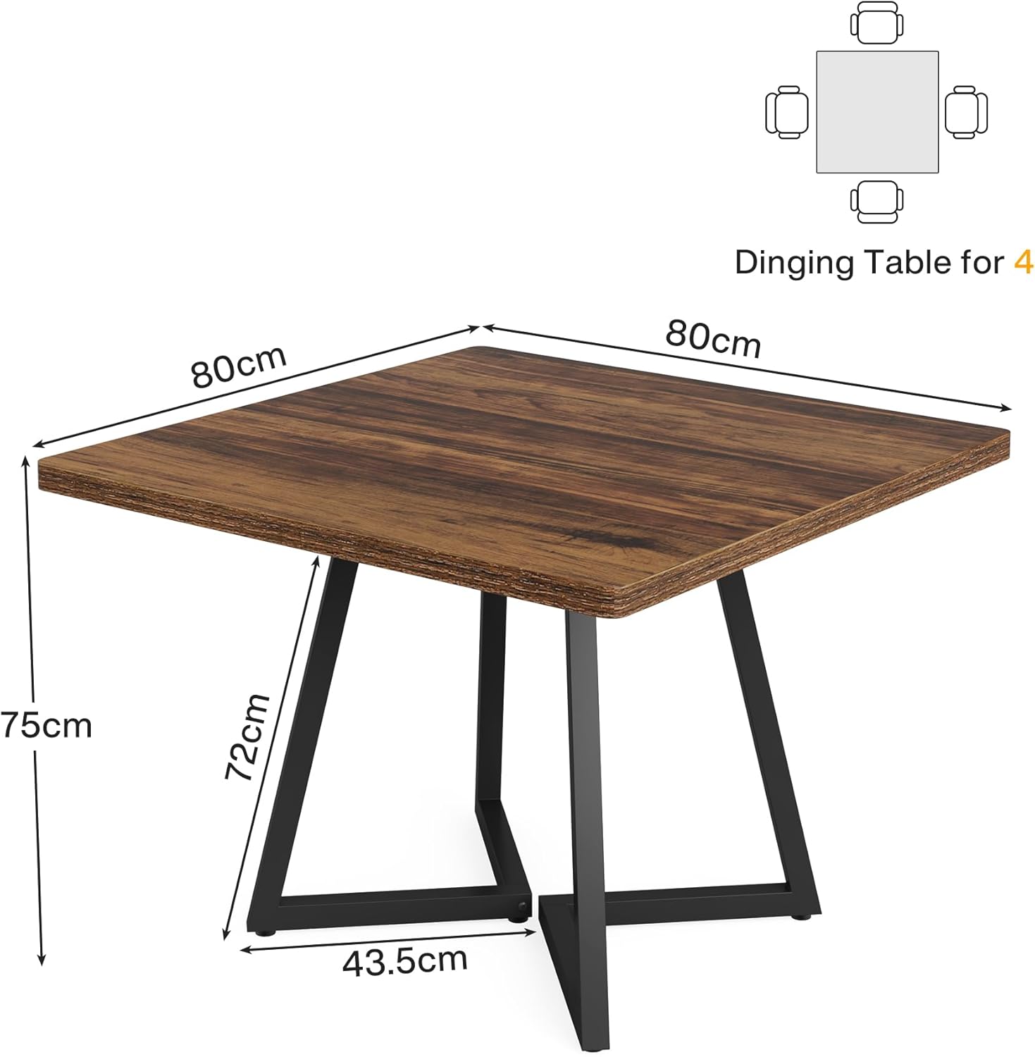 Tribesigns Square Dining Table for 2, 31.5