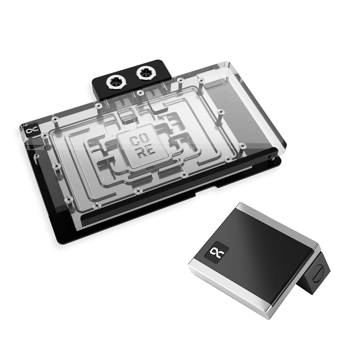 Alphacool Core Geforce RTX 5090 TUF Gaming GPU Water Block with Backplate and Eisblock Aurora 180 Degree Terminal Bundle