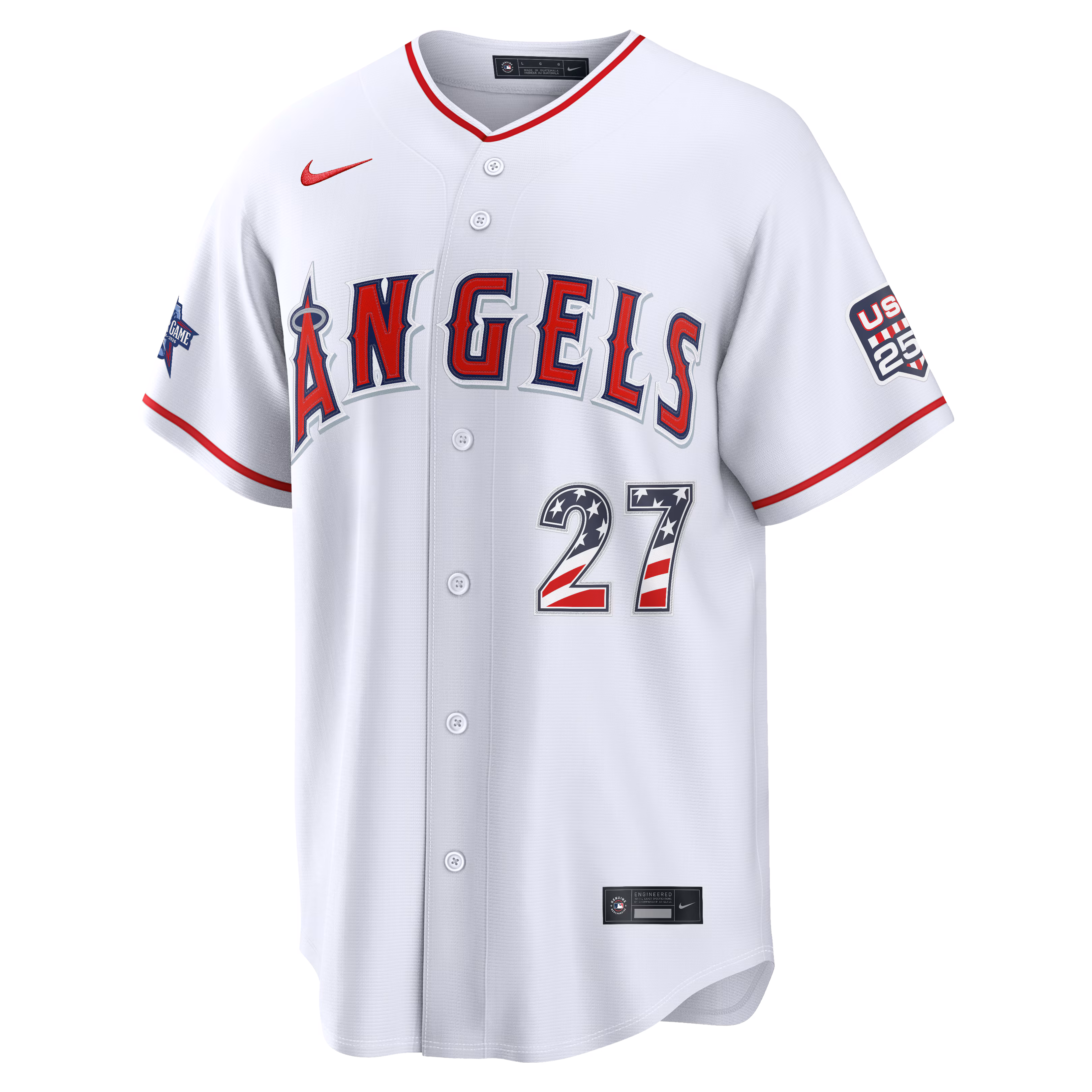 2026 All-Star Edition Stars & Stripes Los Angeles Angels Mike Trout Nike White Stadium Jersey