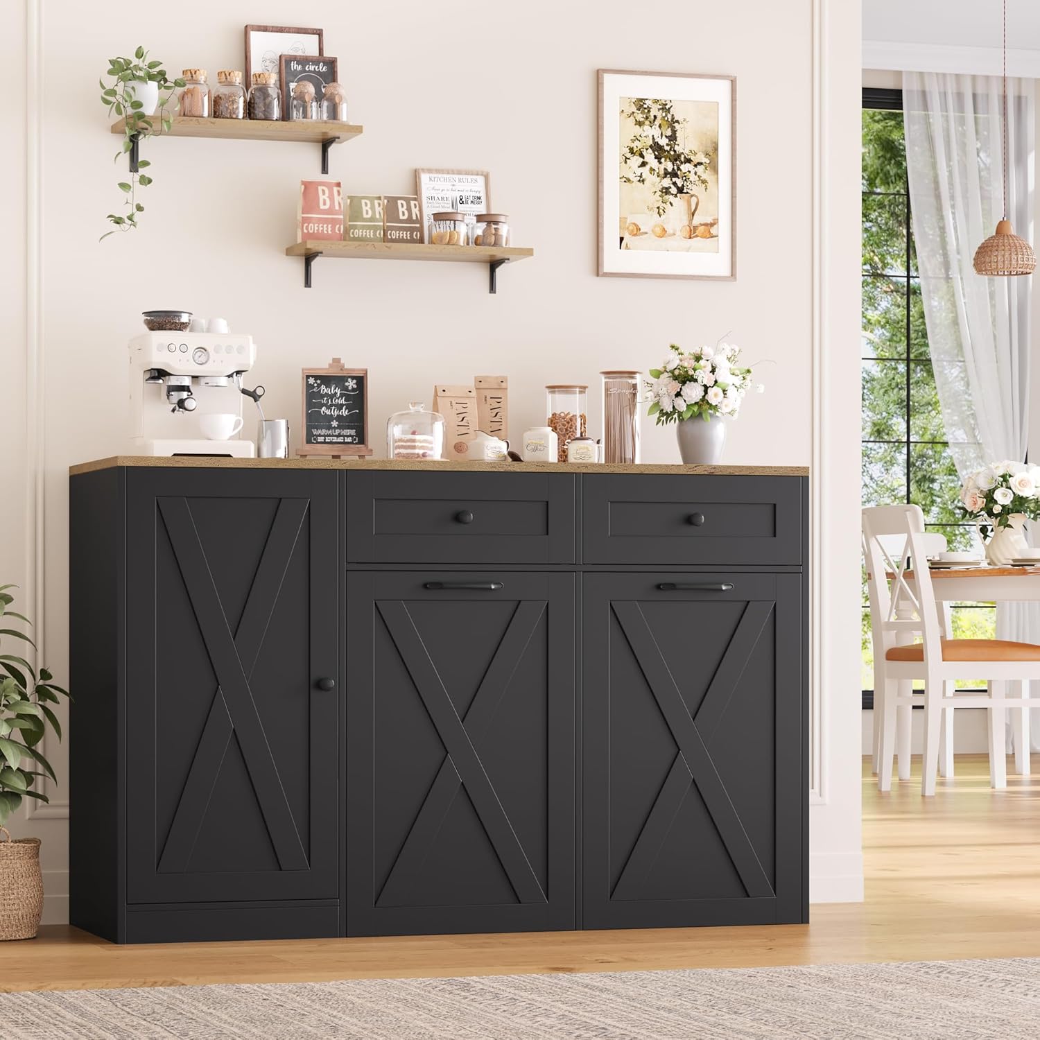 HOSTACK 12.5 Gallon Kitchen Trash Cabinet, 47