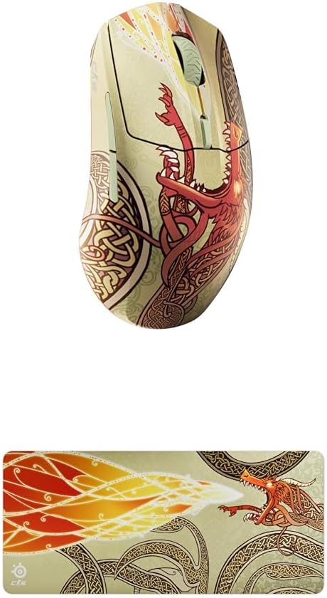 Bundle of SteelSeries Wireless Gaming Mouse & QcK XXL Counter-Strike 2 Dragon Lore Edition — Counter-Strike 2 — Peak Tracking and Stability — for FPS, Action, RPG Gaming Genres