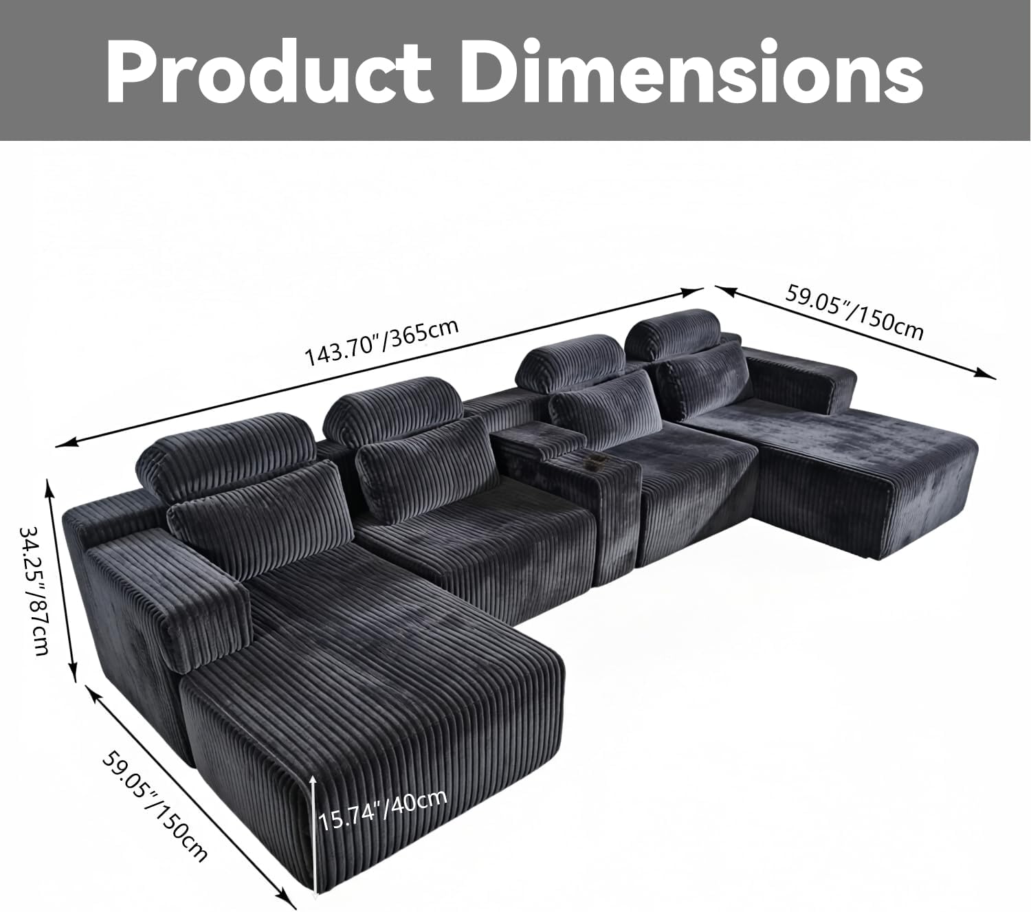 KEIKI Modular Sectional Cloud Couch for Living Room - 143