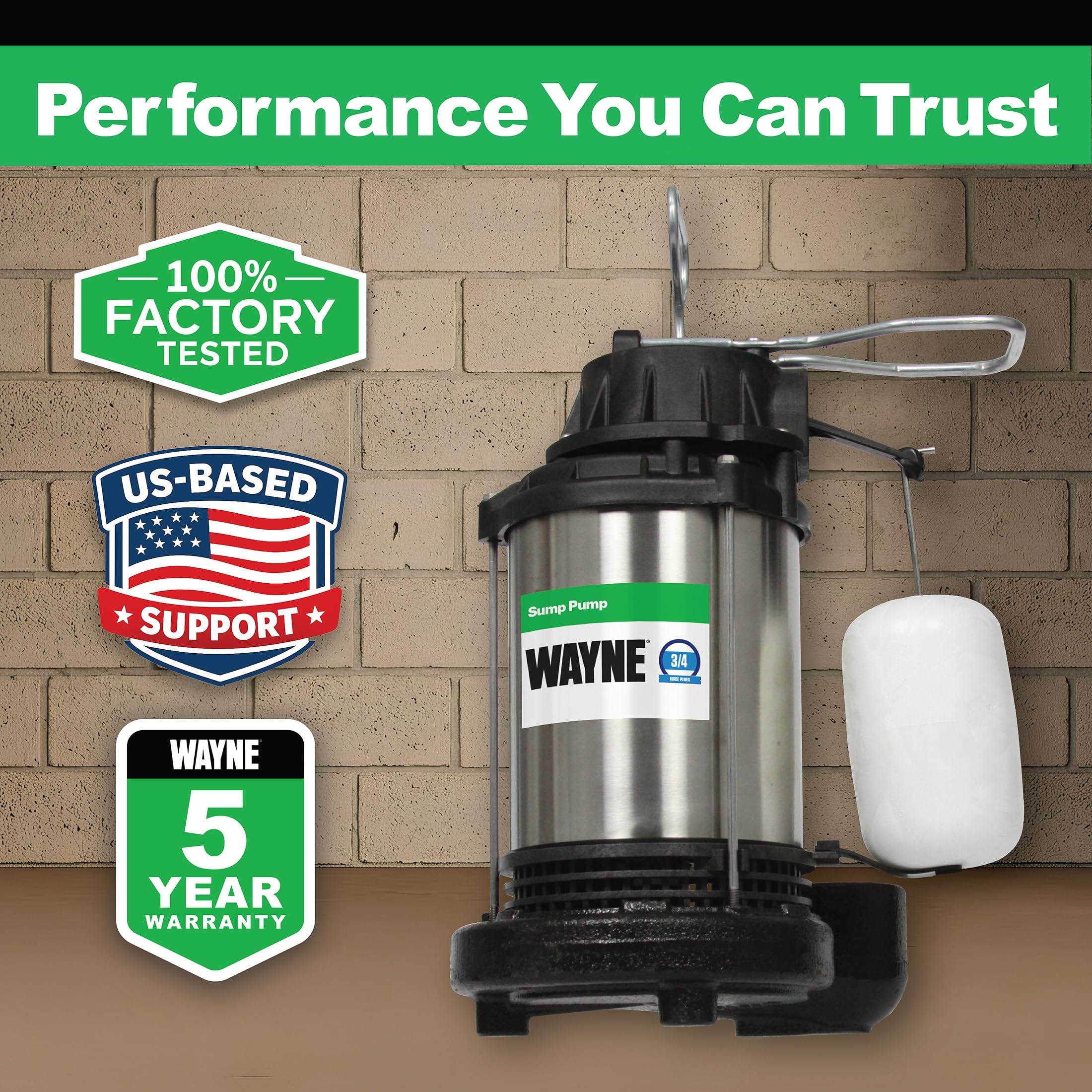 WAYNE CDU980E 3/4 HP Submersible Sump Pump – 5,490 GPH