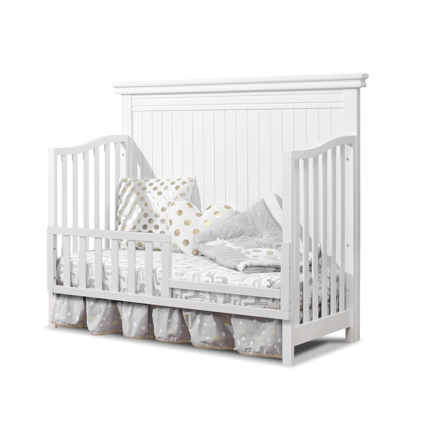 Sorelle Furniture Primo Crib, Classic 4-In-1 Convertible Crib, White Crib Made of Wood, Non-Toxic Finish, Wooden Baby Bed, Toddler Bed, Child's Daybed and Full-Size Bed, Nursery Furniture-White