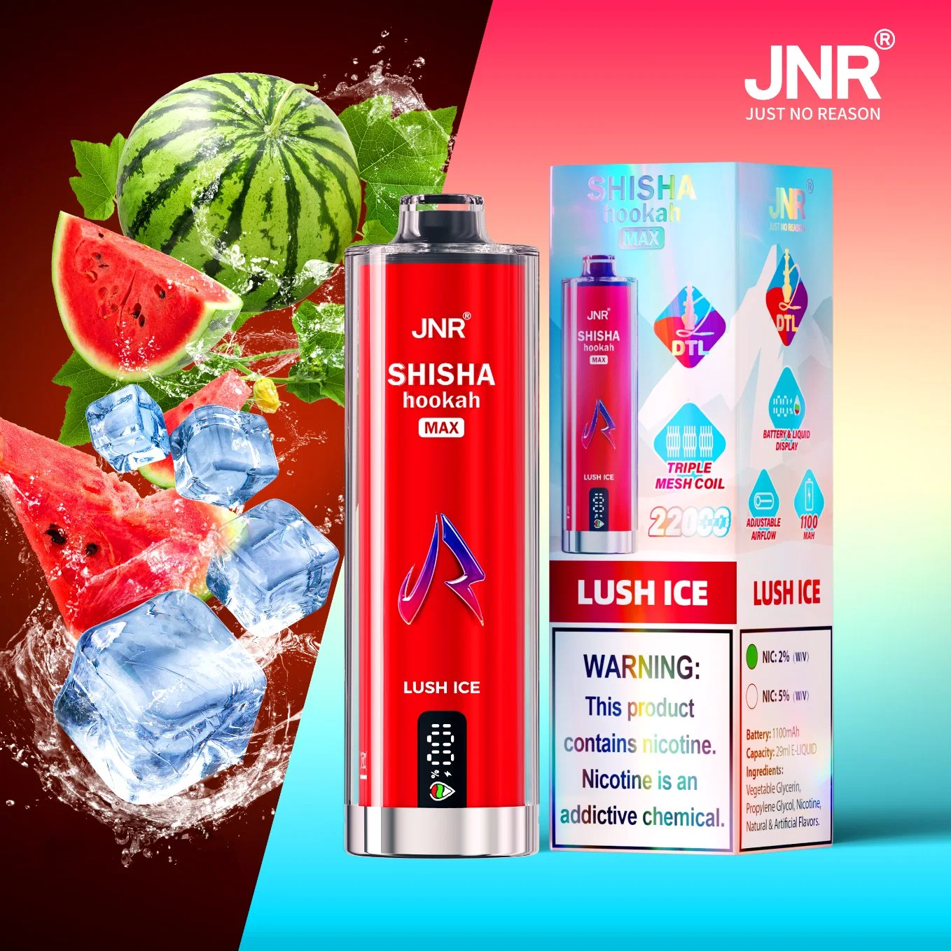 JNR Shisha 22000 Puffs 22K Disposable Vape Hookah Vape