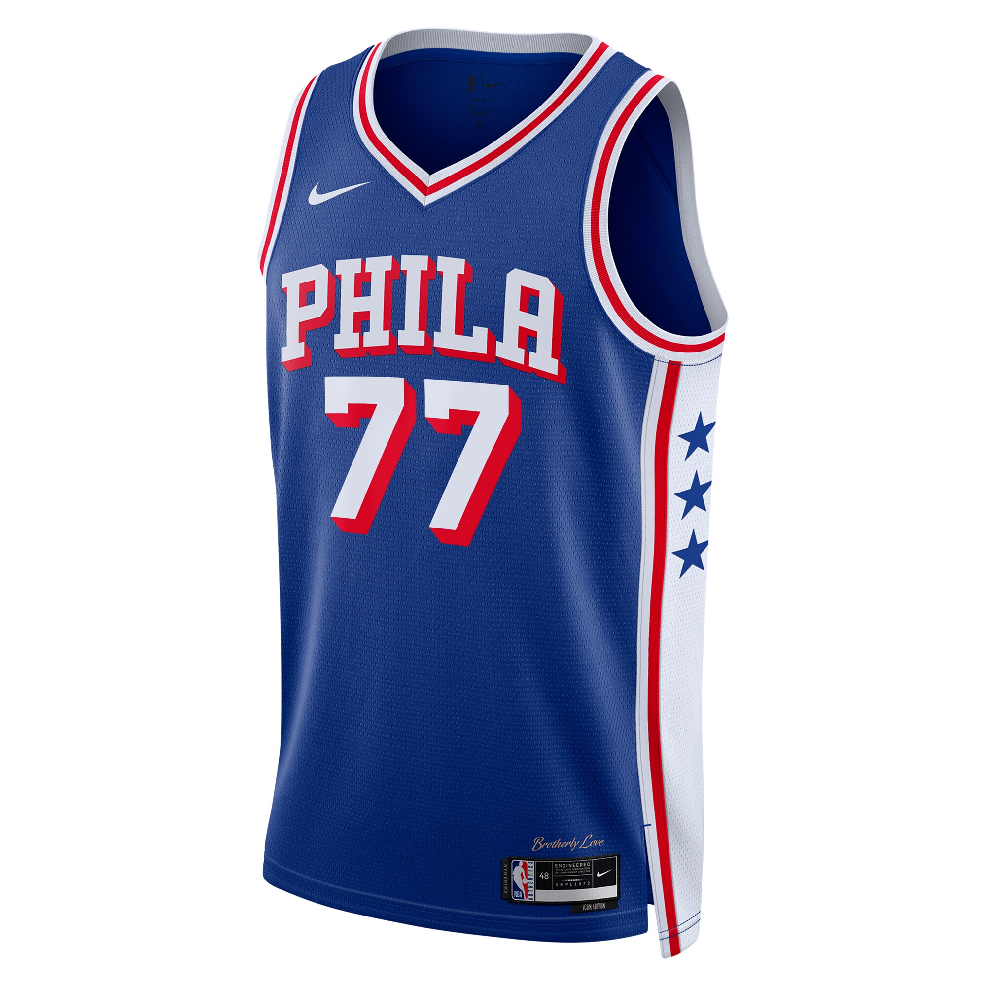 V. J. Edgecombe Philadelphia 76ers Nike Unisex 2025 NBA Draft First Round Pick Swingman Jersey - Icon Edition - Royal