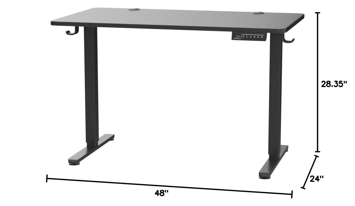 ERGEAR Height Adjustable Electric Standing Desk - Black