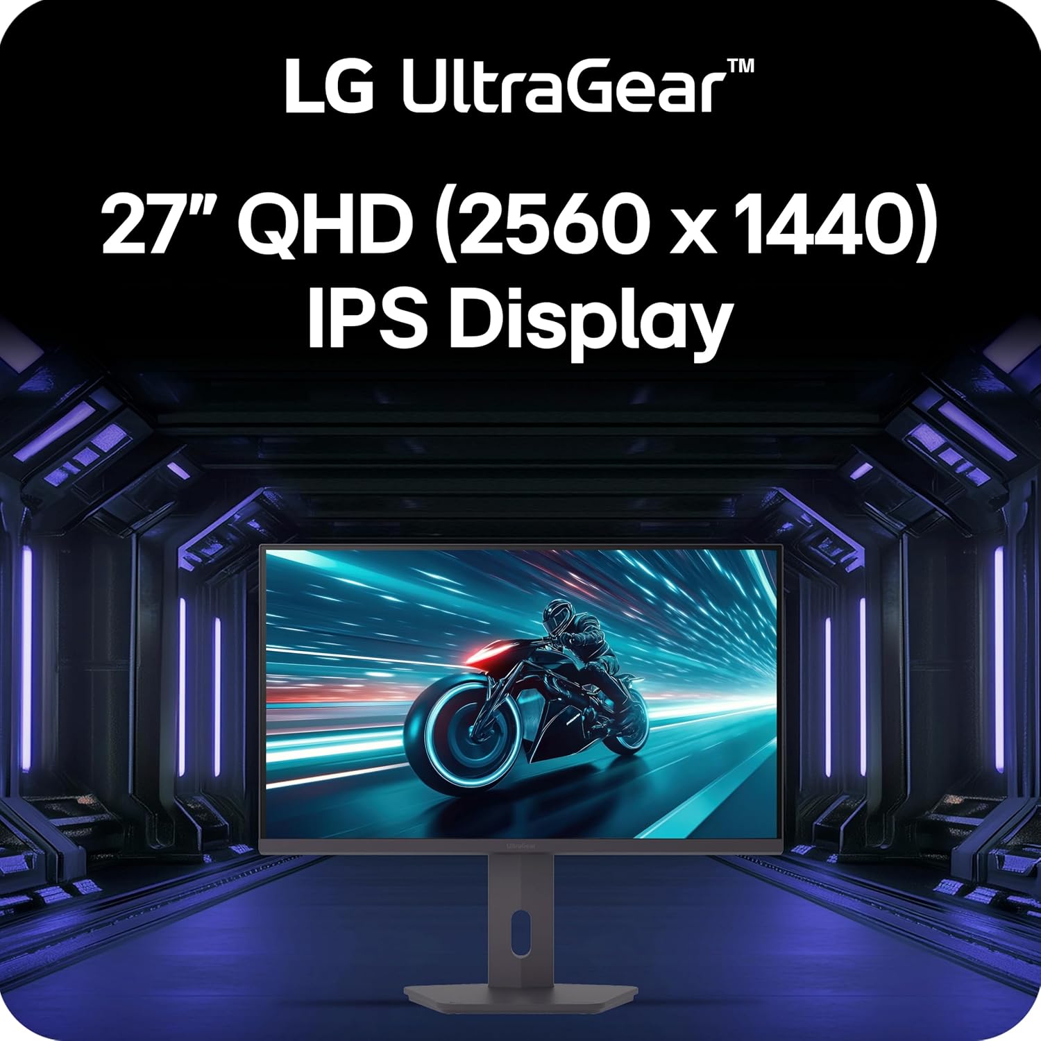 LG 27G61ZB-B 27-inch Ultragear QHD (2560 x 1440) IPS Gaming Monitor, 200Hz, 1ms, AMD FreeSync Premium, HDR10, Switch, HDMI, DisplayPort, Tilt/Height/Swivel/Pivot Adjustable Stand, Black
