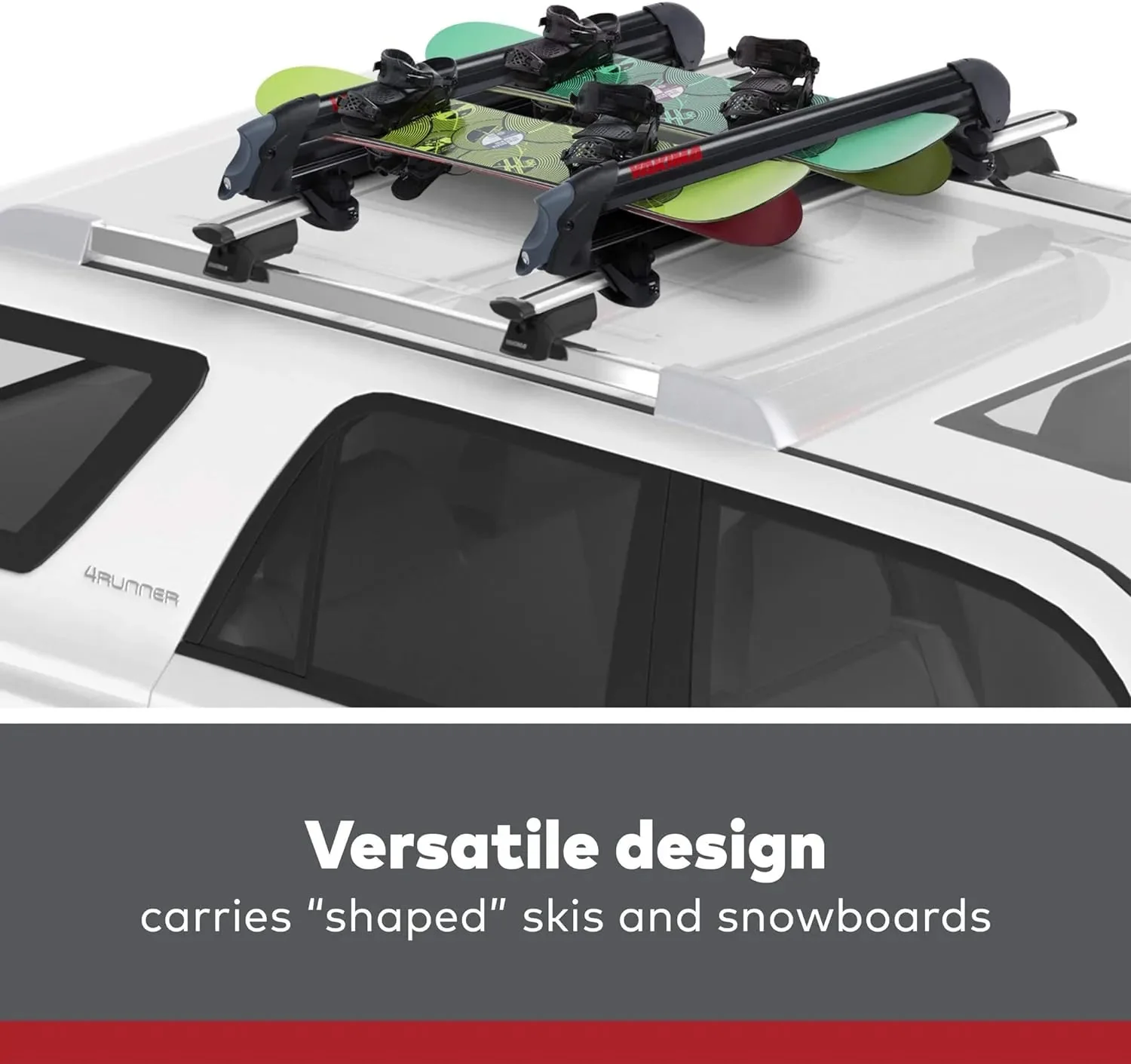 Yakima PowderHound 6 Ski & Snowboard MountRides Quietly Black