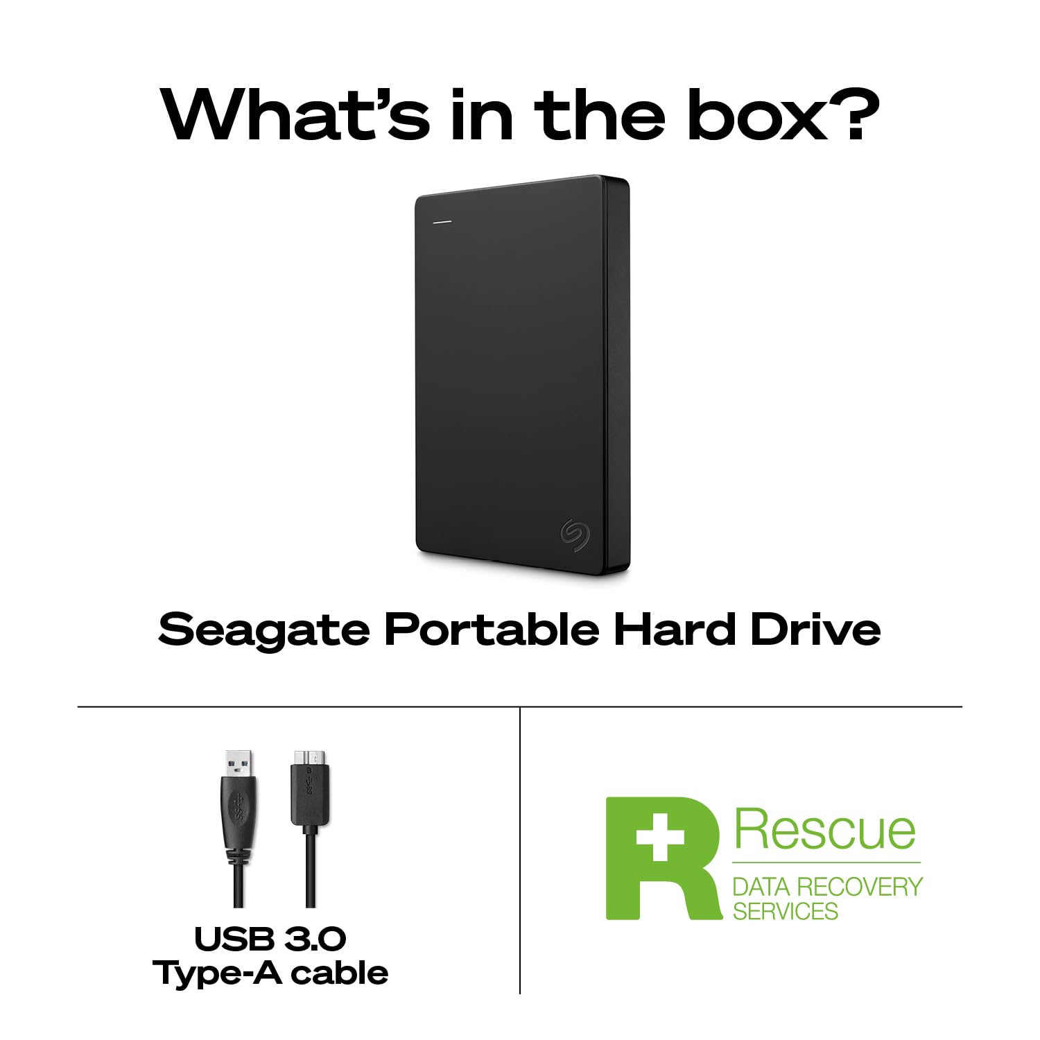 SEAGATE Portable 4TB External Hard Drive - USB 3.0 for PC & Console