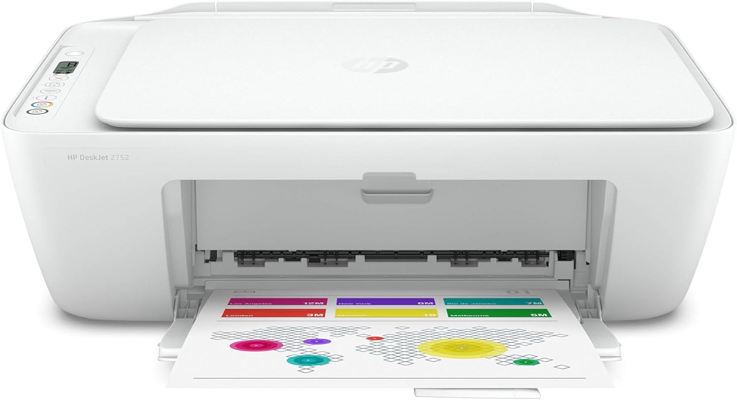 HP DeskJet 2752 All-in-One Color Inkjet Printer Scanner and Copy with Mobile Printing, Wireless Printers for Home and Office, Instant Ink Ready, Dual-Band WiFi, White (Renewed)