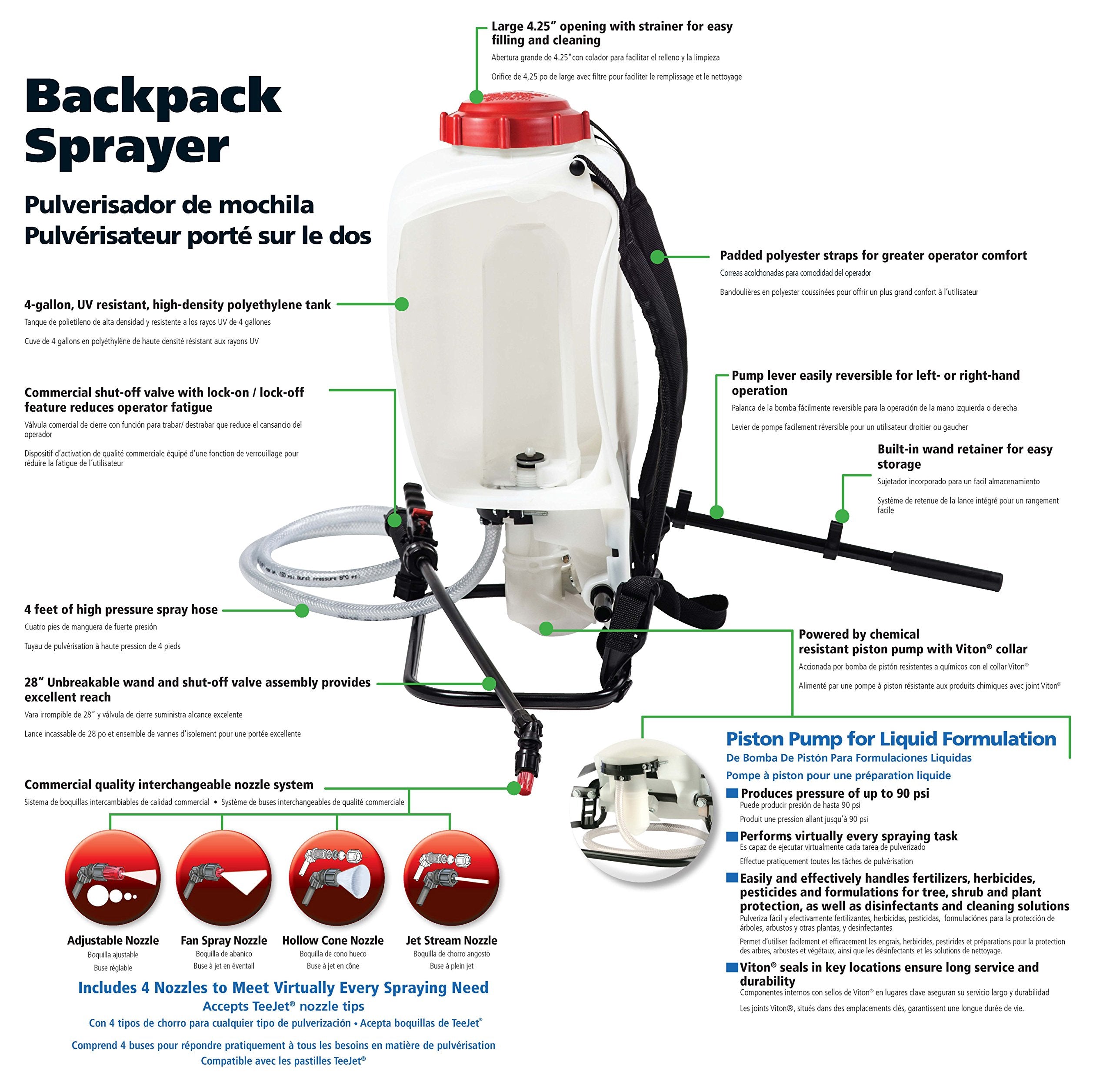 SOLO 425 4-Gallon Backpack Sprayer - Wide Pressure 90 psi