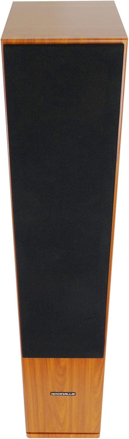 Rockville RockTower 64C Passive Tower Speaker, 4 Ohm, Classic, High-Fidelity Sound, Detachable Grille, 3-Way, 6.5
