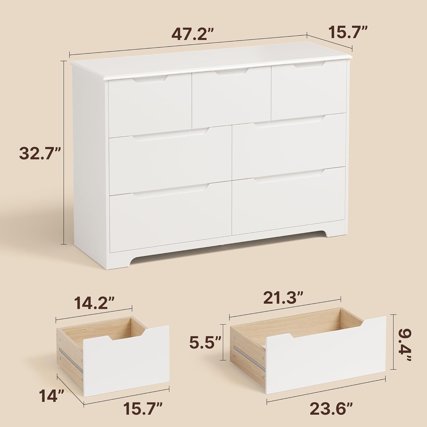 Gizoon 7 Drawer Dresser, 48