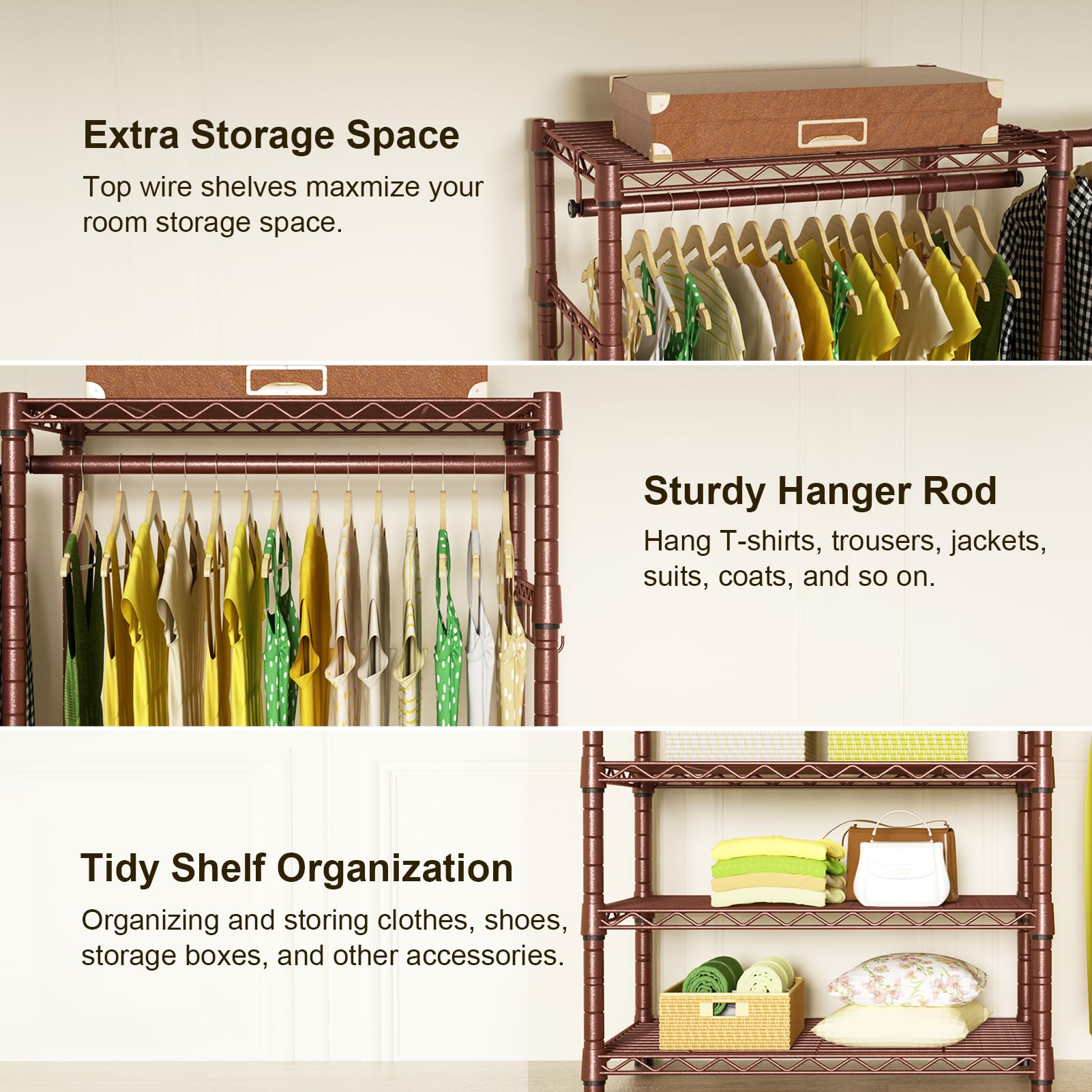 ULIF E1 Heavy Duty Adjustable Closet Garment Rack