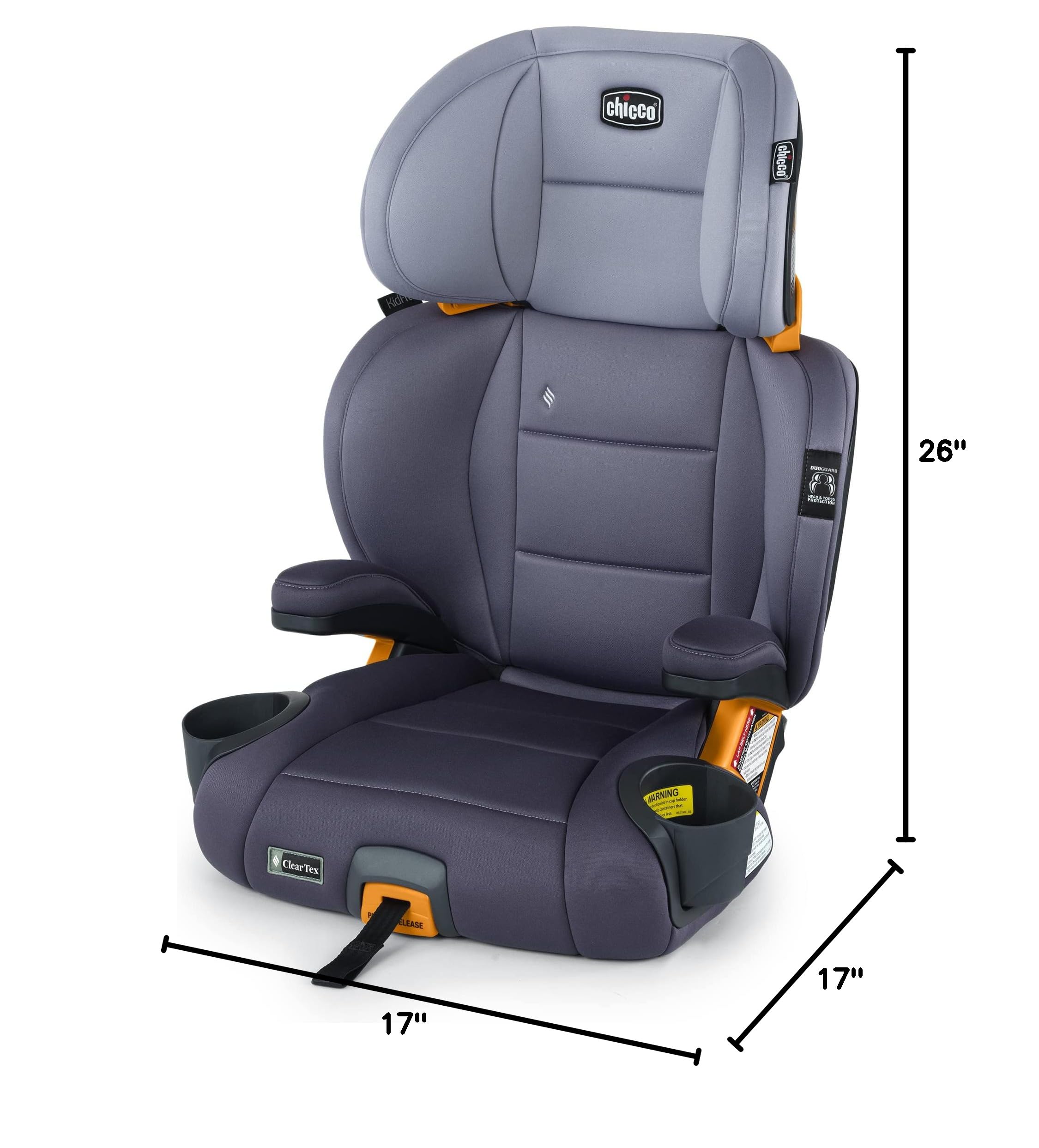CHICCO KidFit ClearTex Plus 2-in-1 Booster Car Seat, Lilac