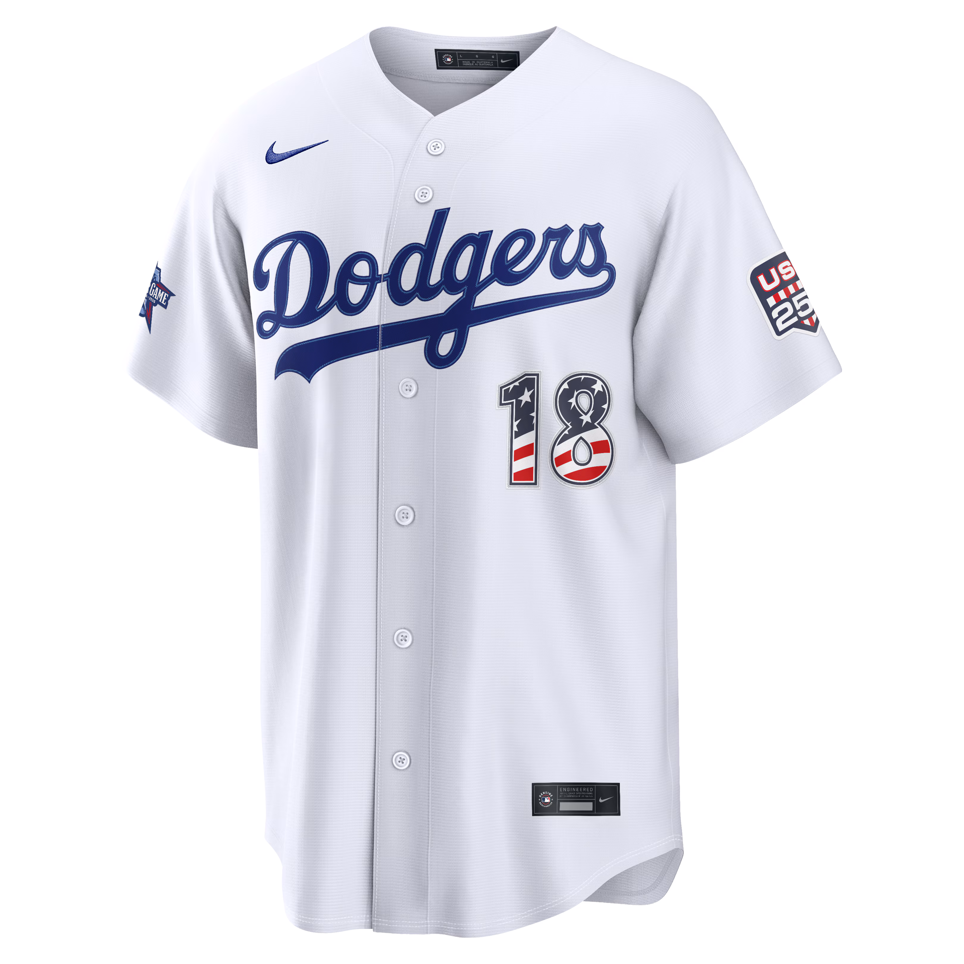 2026 All-Star Edition Stars & Stripes Los Angeles Dodgers Yoshinobu Yamamoto Nike White Stadium Jersey