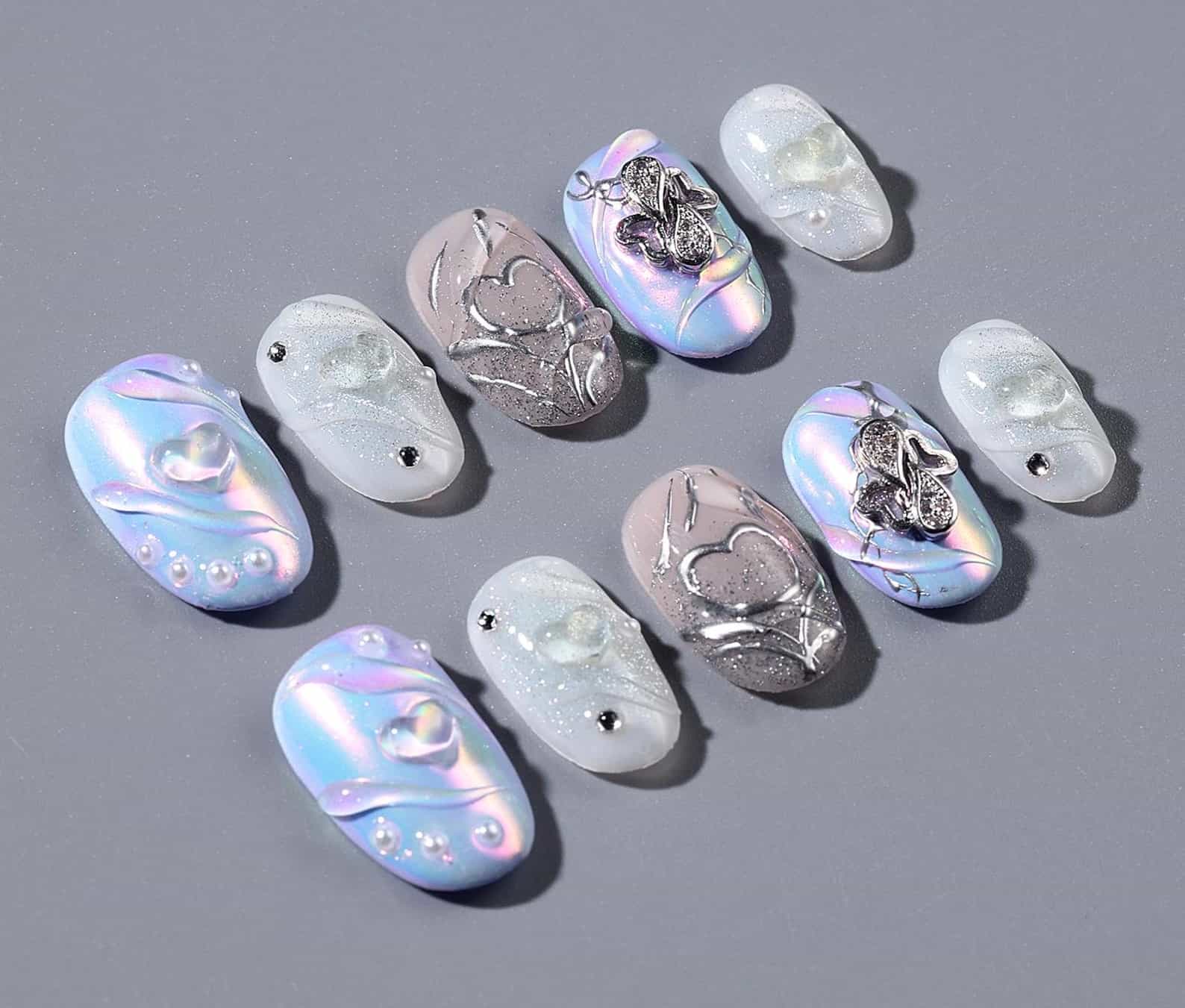 Blue Crush Press On NailsBlue Crush Press On Nails - SAYEGIRLS