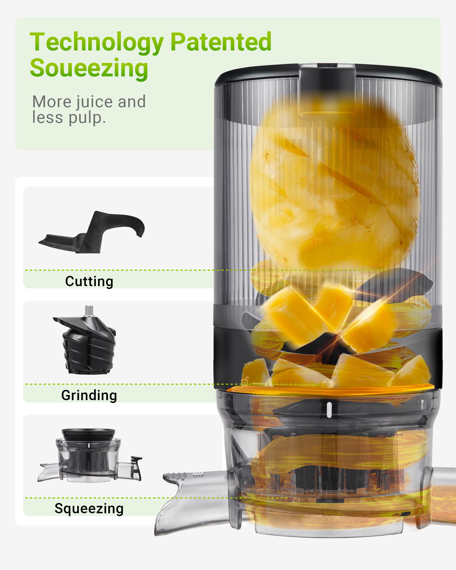 TUUMIIST Cold Press Juicer with 5.3