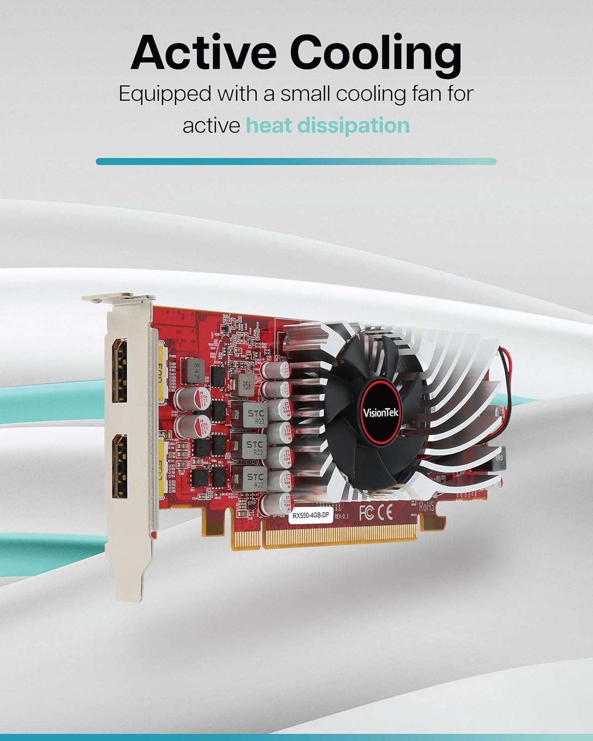 VISIONTEK AMD Radeon RX 550 SFF Single Fan 4GB GDDR5 PCIE 3.0 Graphics Card