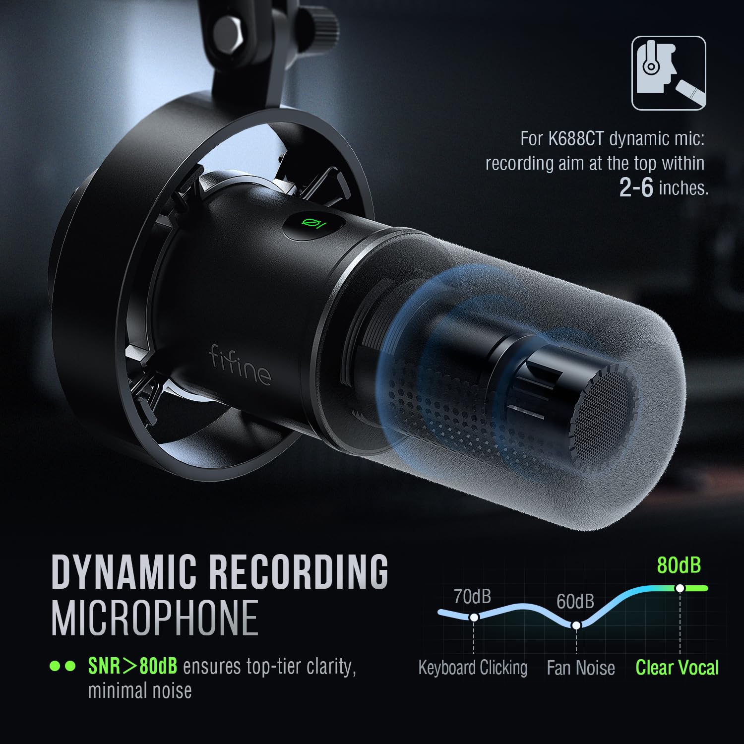 FIFINE K688 USB/XLR Dynamic Podcast Microphone Kit