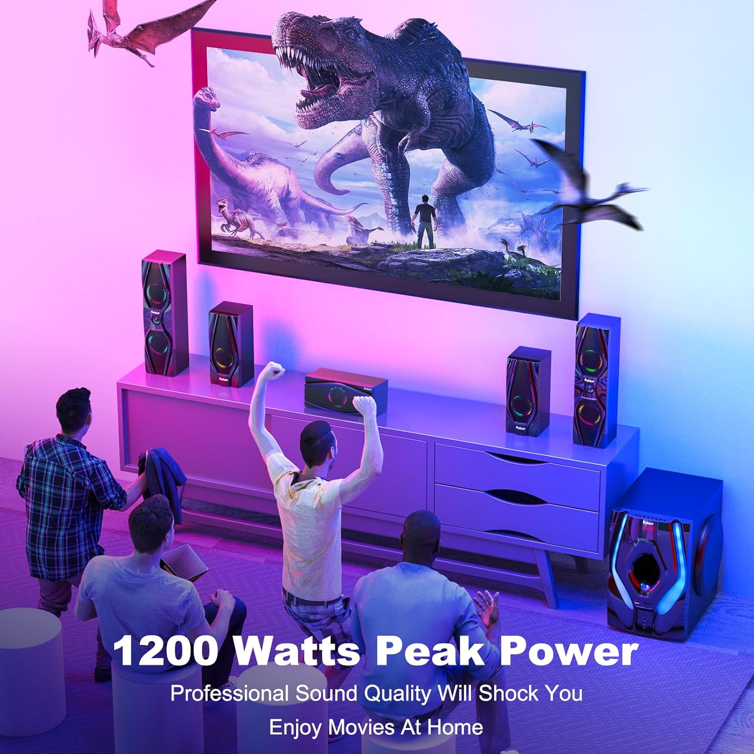 Bobtot Surround Sound Systems Home Theater System - 1200 Watts Peak Power 10