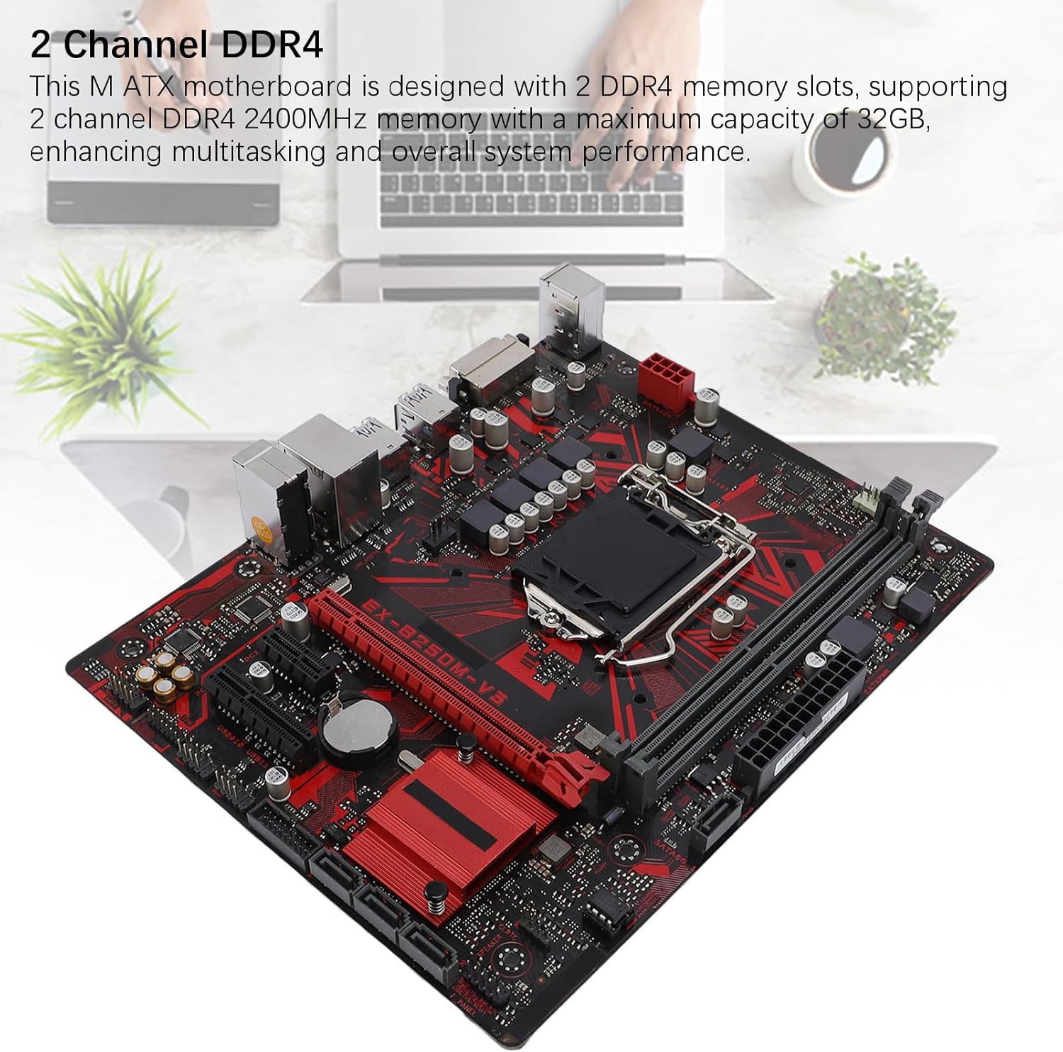 XUMIUZIY B250M V3 Desktop Motherboard, M ATX 2 DDR4 DIMM Slot for LGA 1151 7th 6th Gen Core i7 i5 i3 14nm CPU Processor, with PCI E 3.0, DVI Output, ALC887 8 Channel Sound Chip