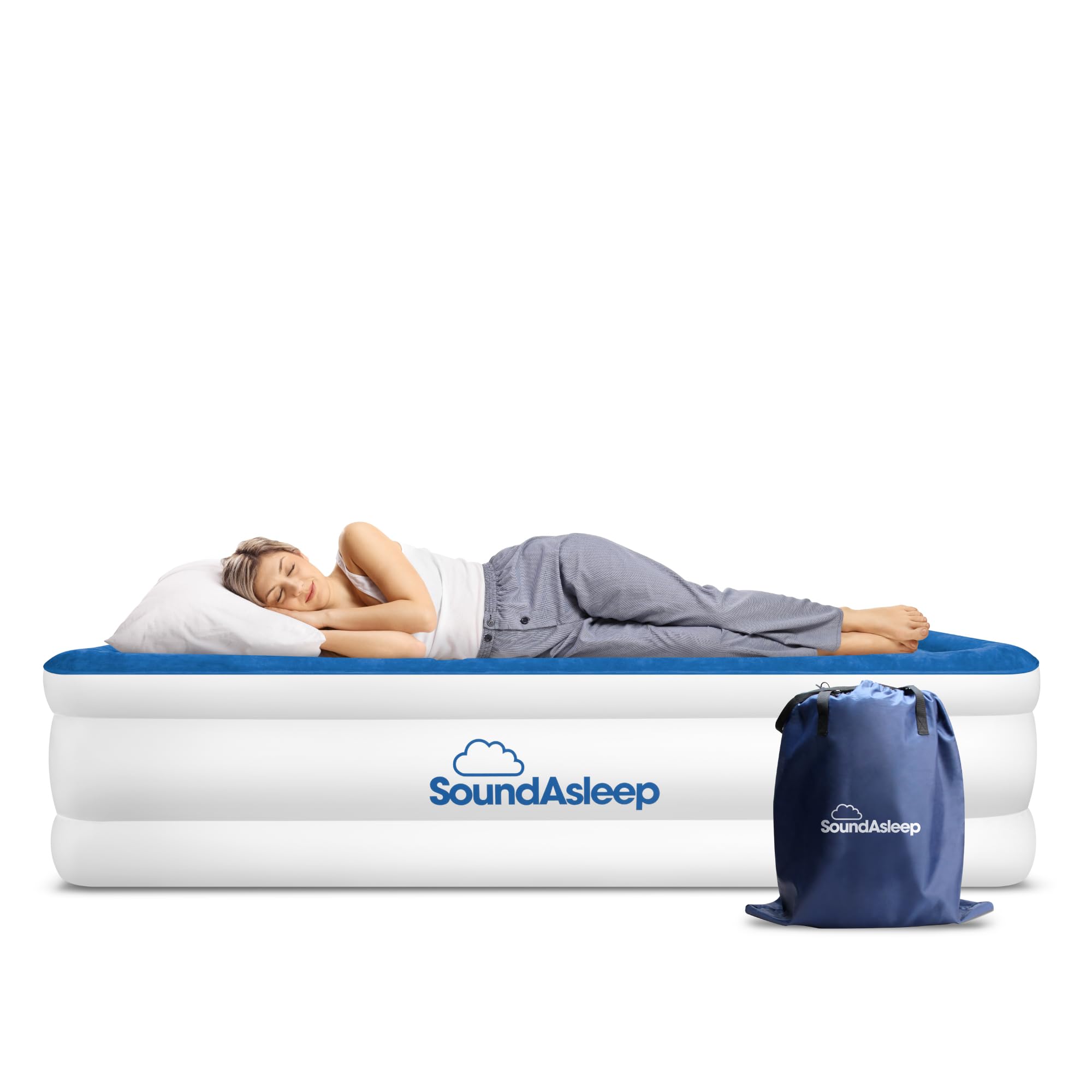 SOUNDASLEEP PRODUCTS Dream Series Luxury Air Mattress with Pump - Queen Size