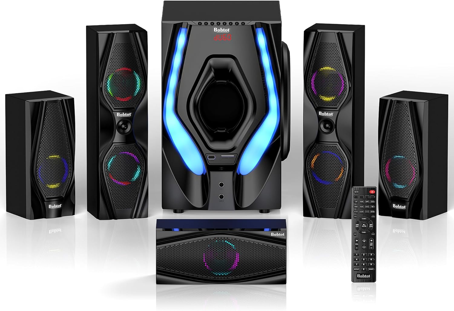 Bobtot Surround Sound Systems Home Theater System - 1200 Watts Peak Power 10