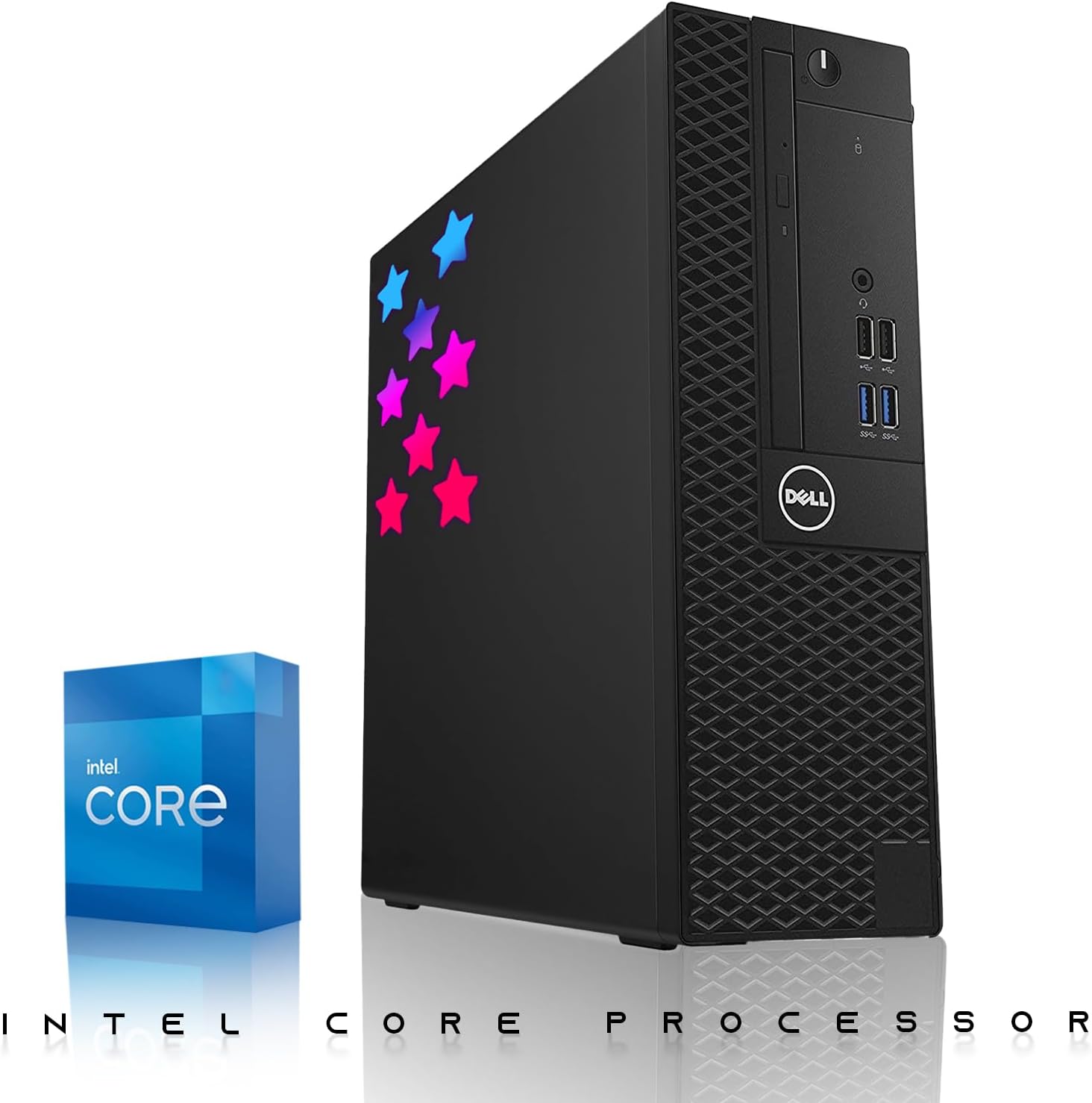 Dell Desktop PC Gaming Bundle - Core i7,16GB RAM,1TB SSD,24-inch Curved Monitor,AMD RX 550,RGB Keyboard with AI-Enhanced Copilot Key and Mouse,RGB Headphone,Webcam,Wi-Fi,Windows 11 (Renewed)