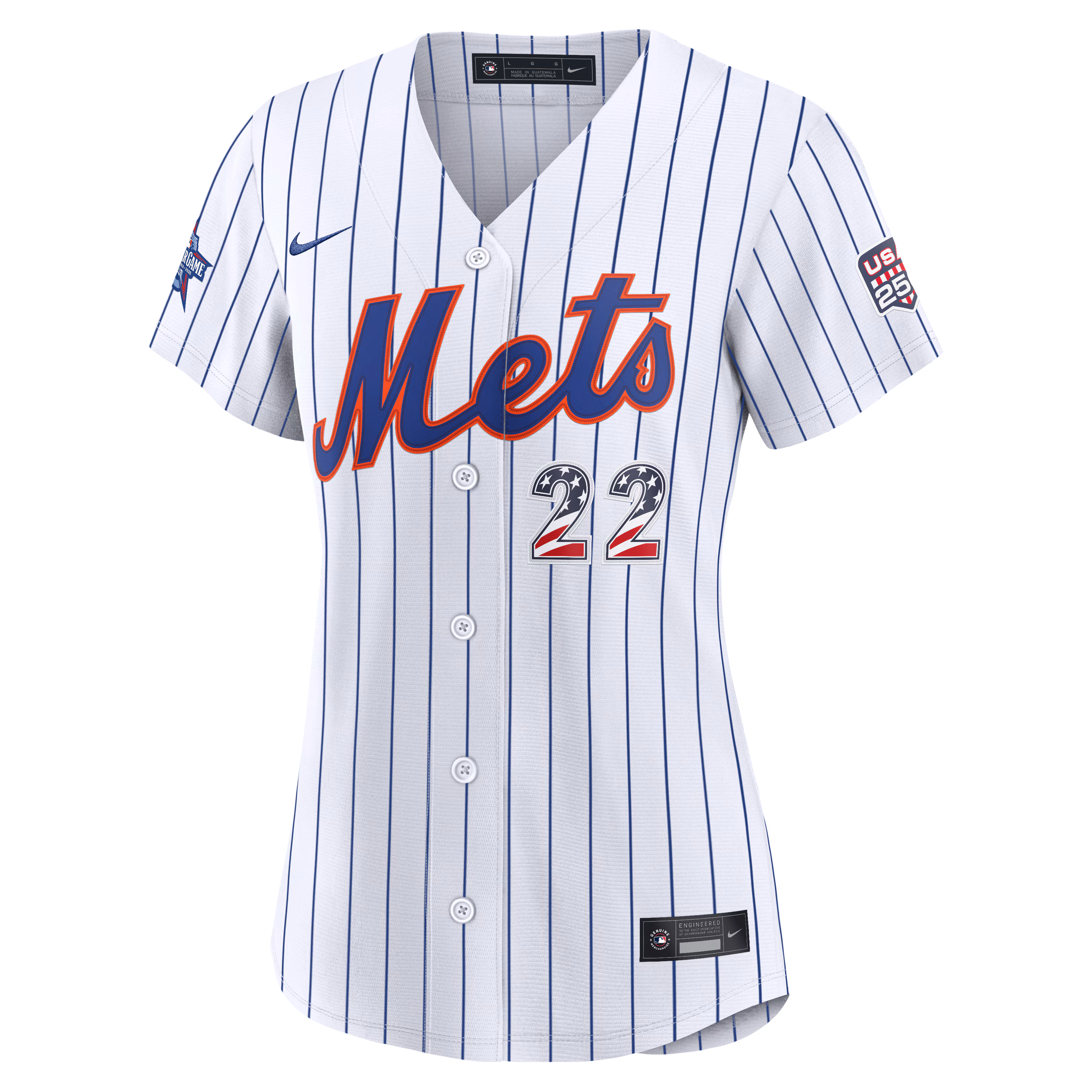 2026 All-Star Edition Stars & Stripes Women's New York Mets Juan Soto Nike White Stadium Jersey