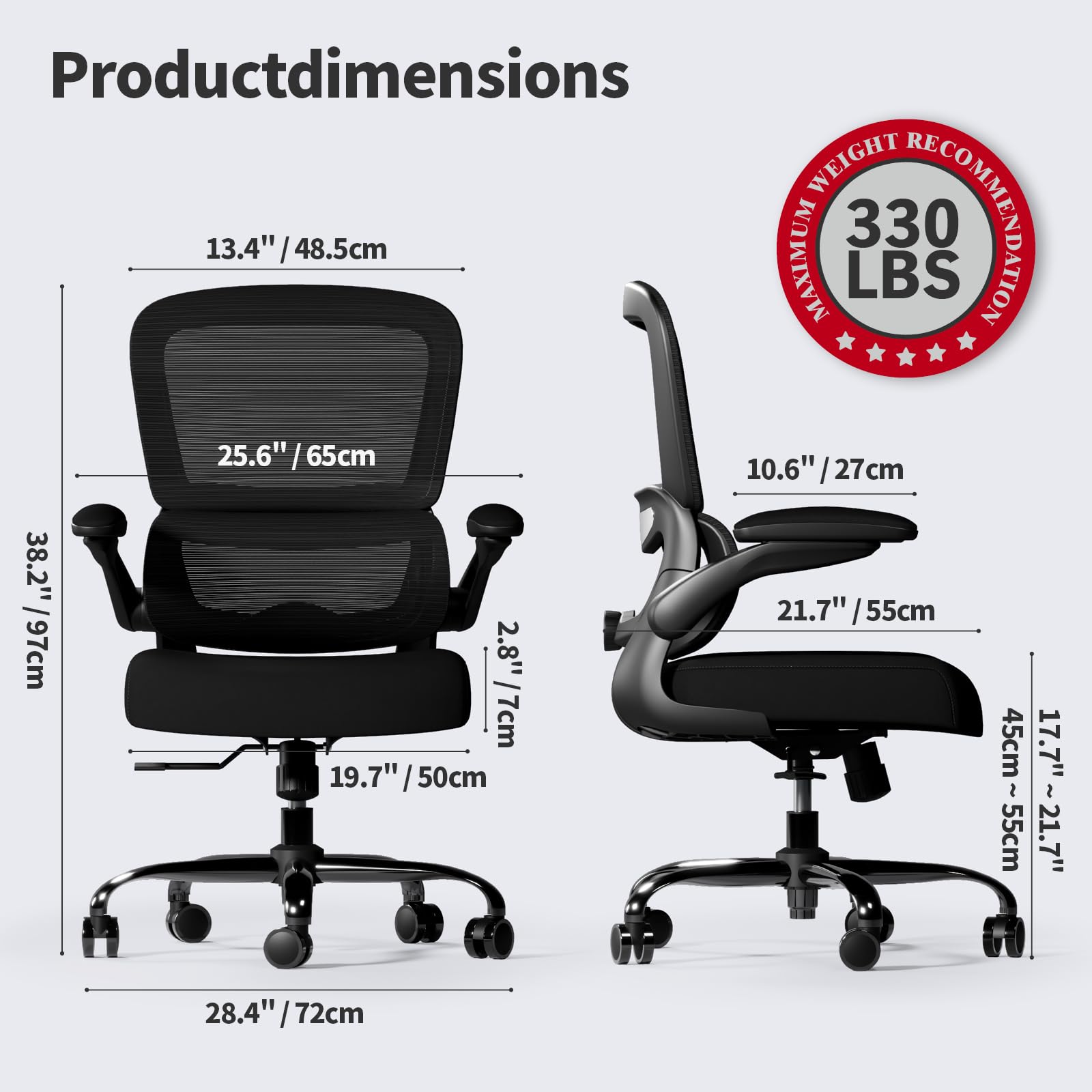 TRALT Office Chair - Ergonomic Adjustable Mesh Chair