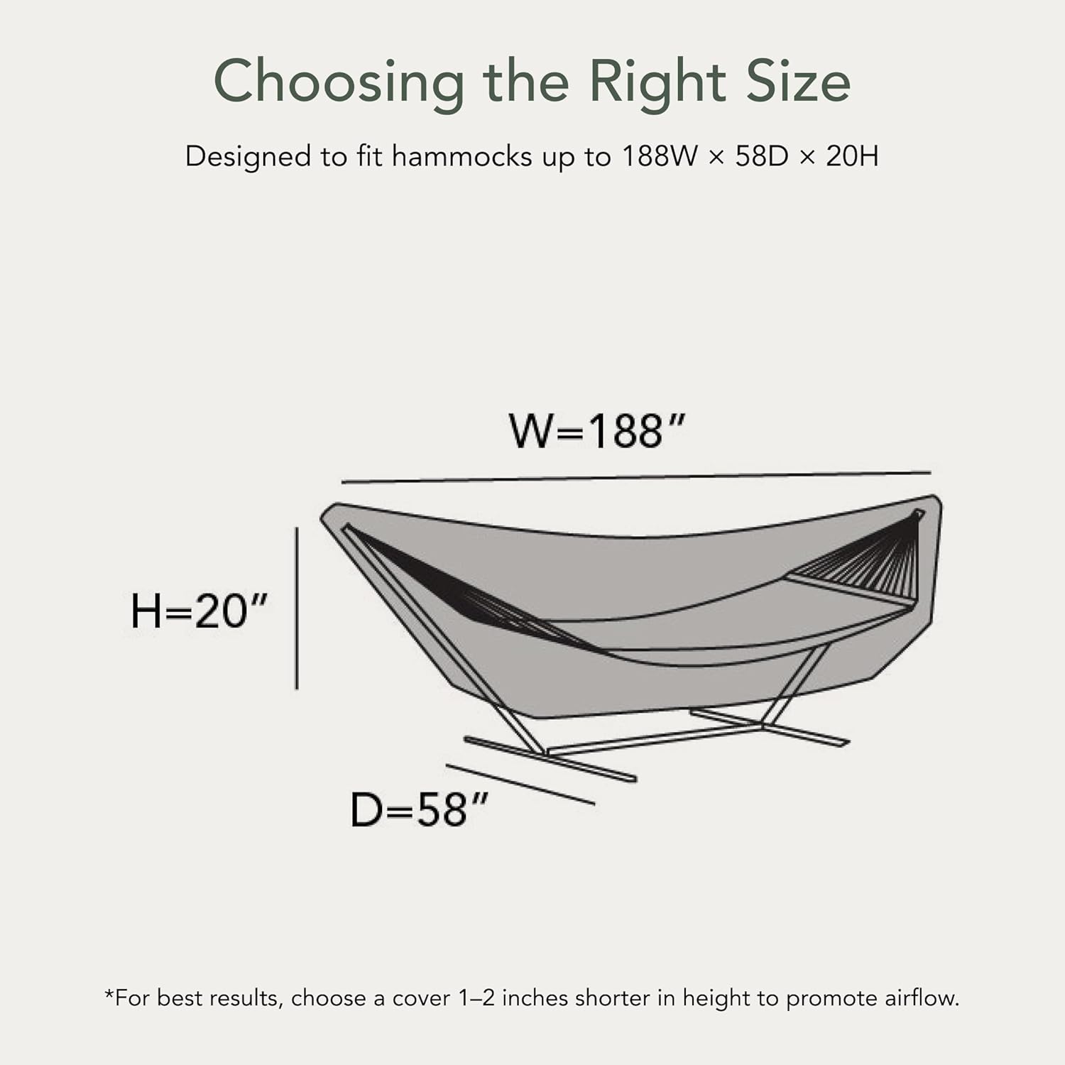 Covermates Ultima Hammock Cover – Heavy-Duty 600D Ripstop Polyester with Waterproof Seams, Adjustable Buckle Straps, All-Weather Protection for Hammocks & Stands, 188W x 58D x 20H, Ripstop Grey