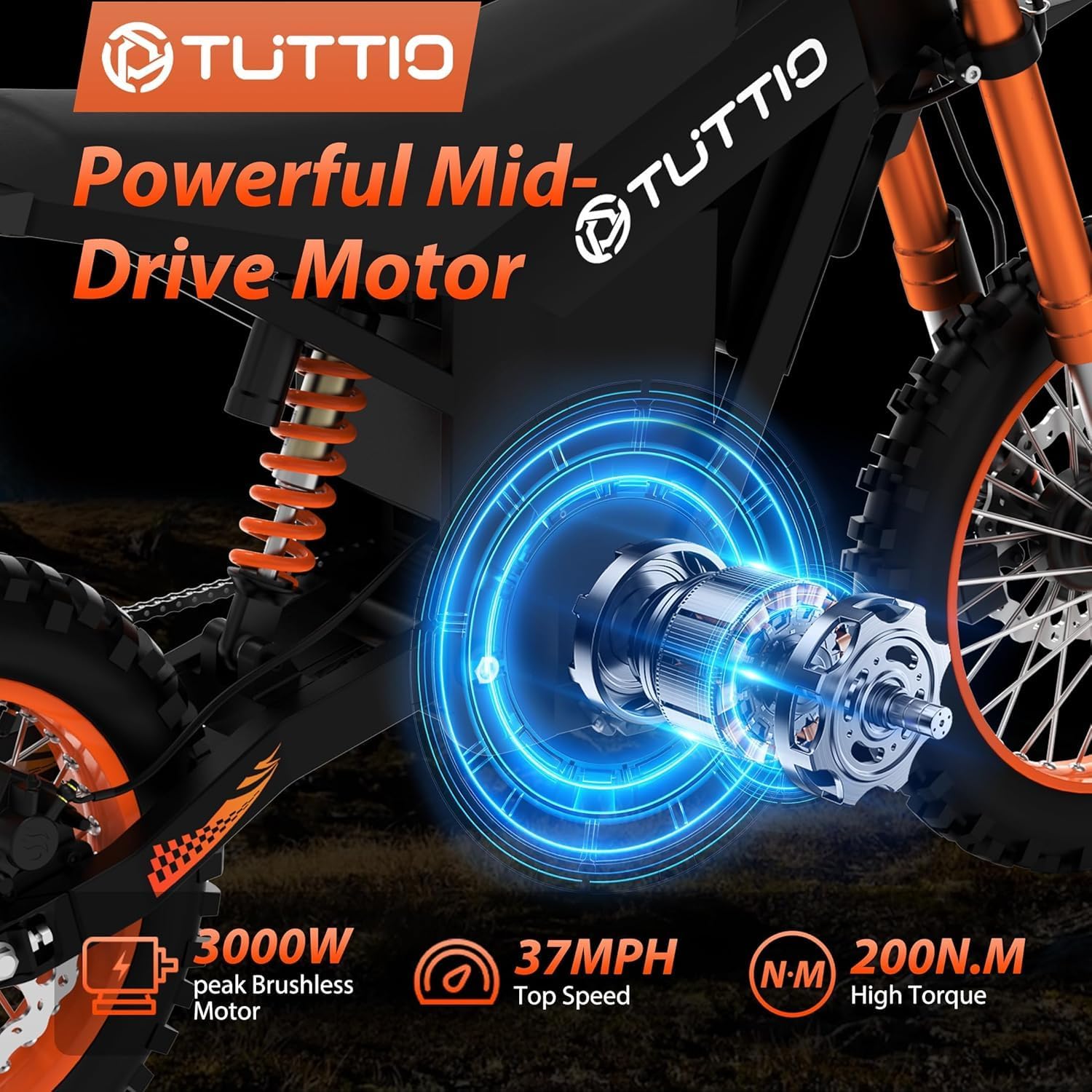 Tuttio Soleil01 Electric-Dirt-Bike for Teens Adults, 14