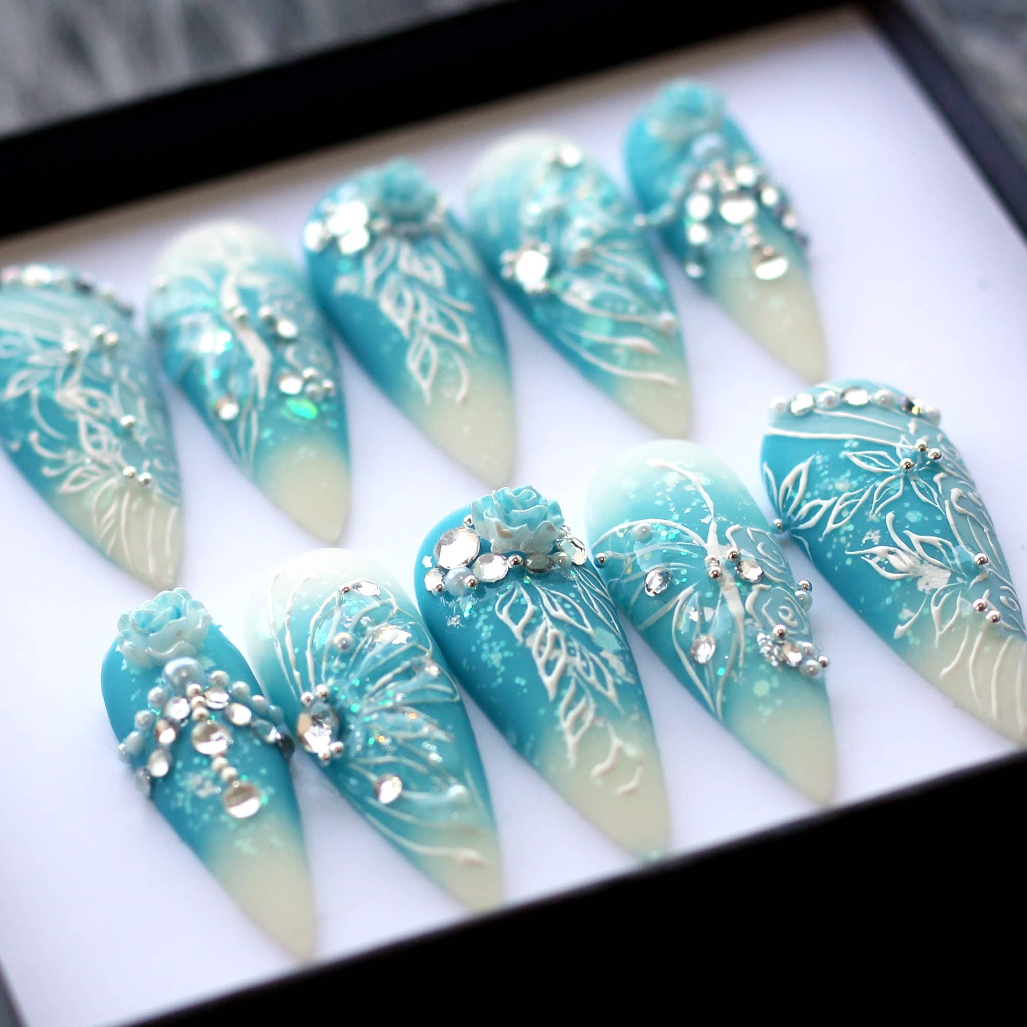 Blue Fairy Press On NailsBlue Fairy Press On Nails - SAYEGIRLS